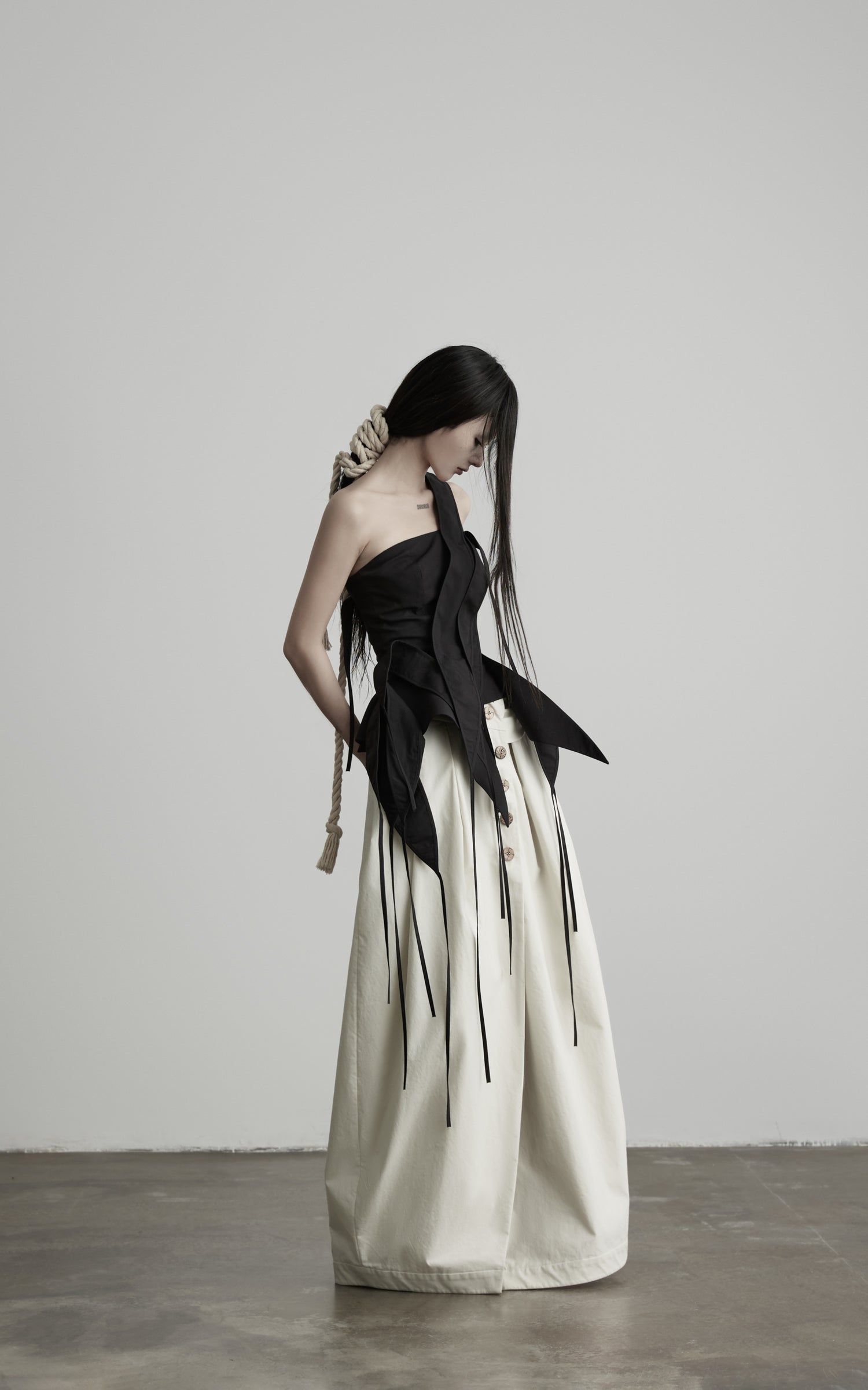 DOINDULGE High Waist Pleated Wrap Maxi Skirt