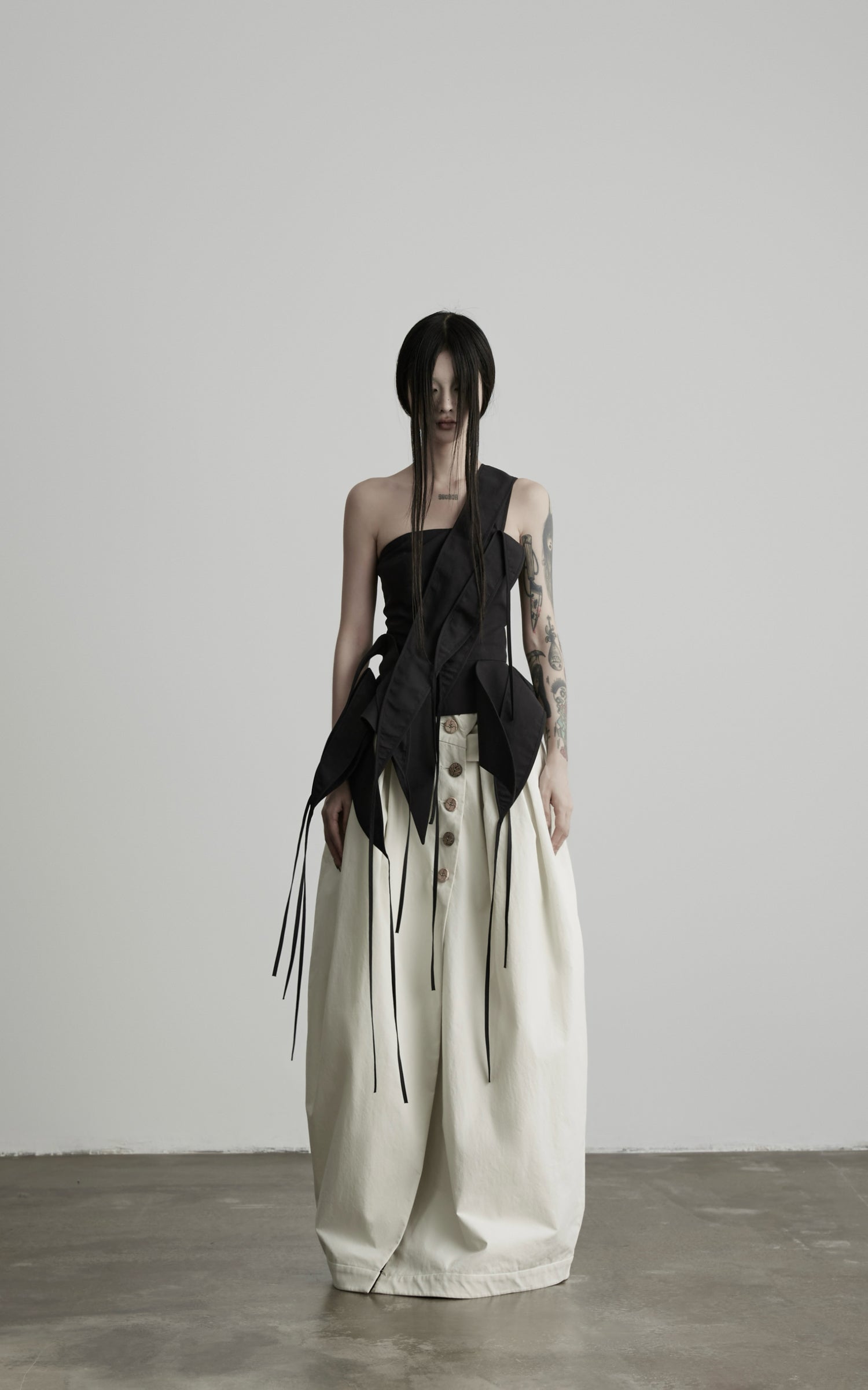 DOINDULGE High Waist Pleated Wrap Maxi Skirt