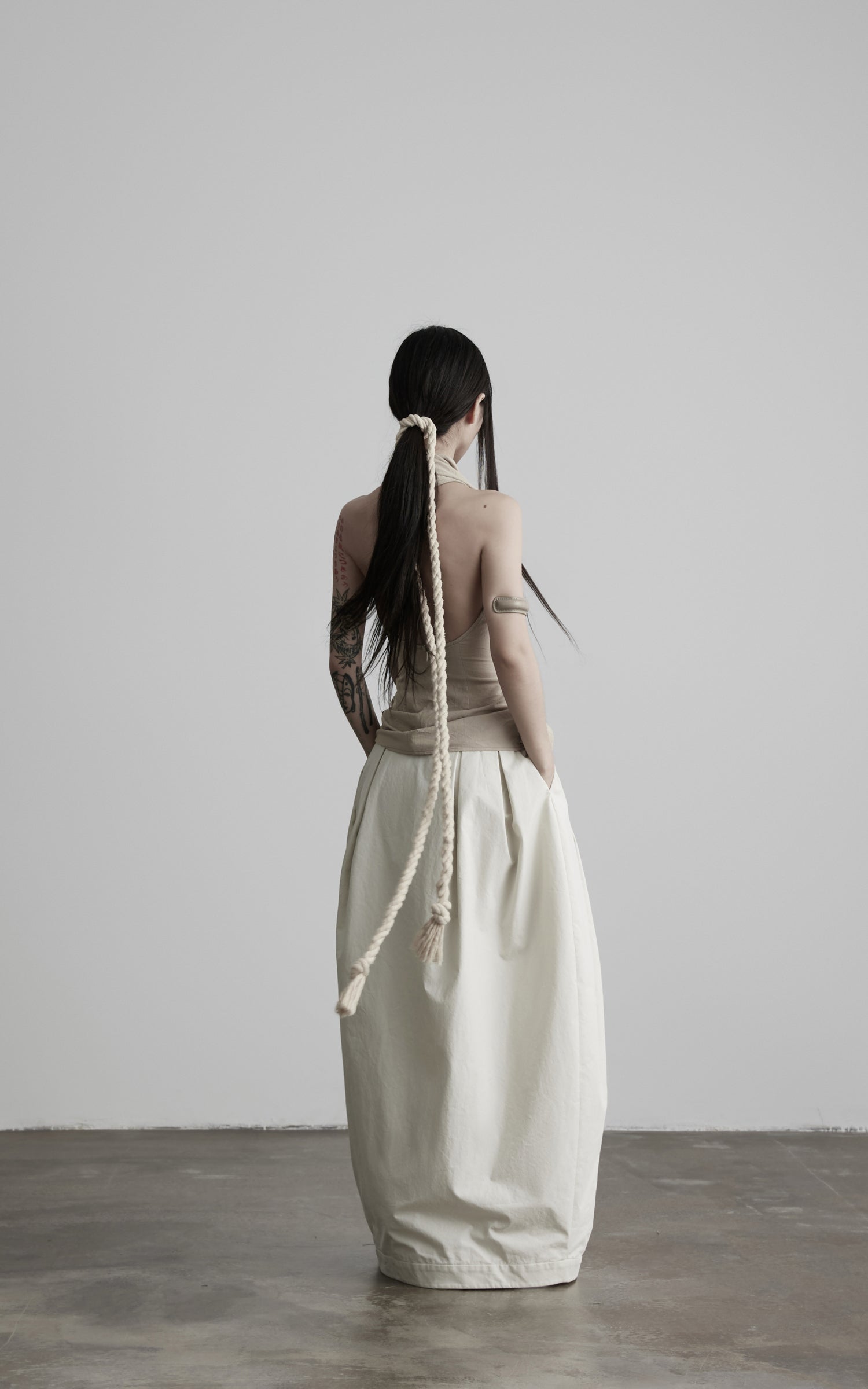 DOINDULGE High Waist Pleated Wrap Maxi Skirt