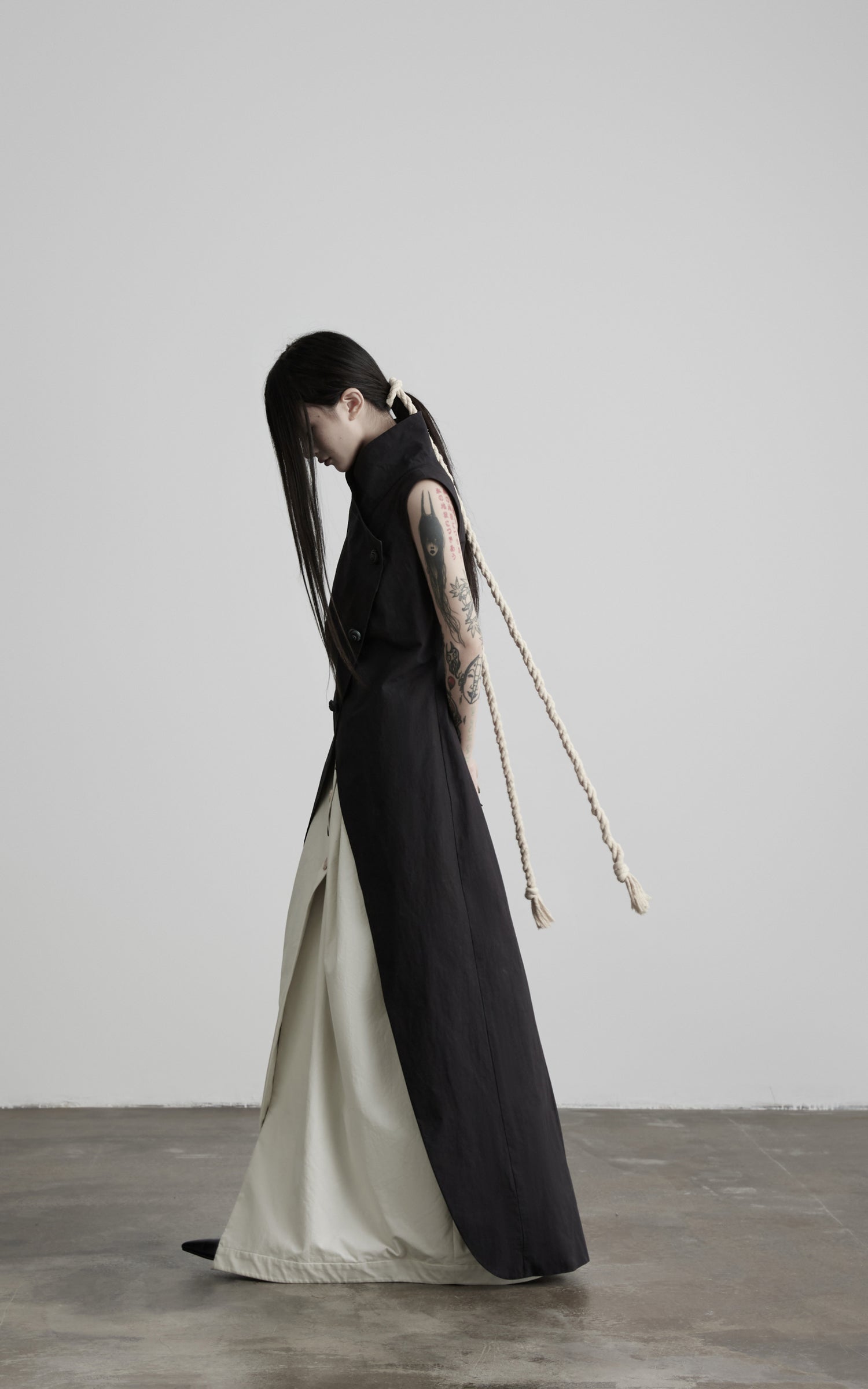 DOINDULGE High Collar Longline Vest Dress