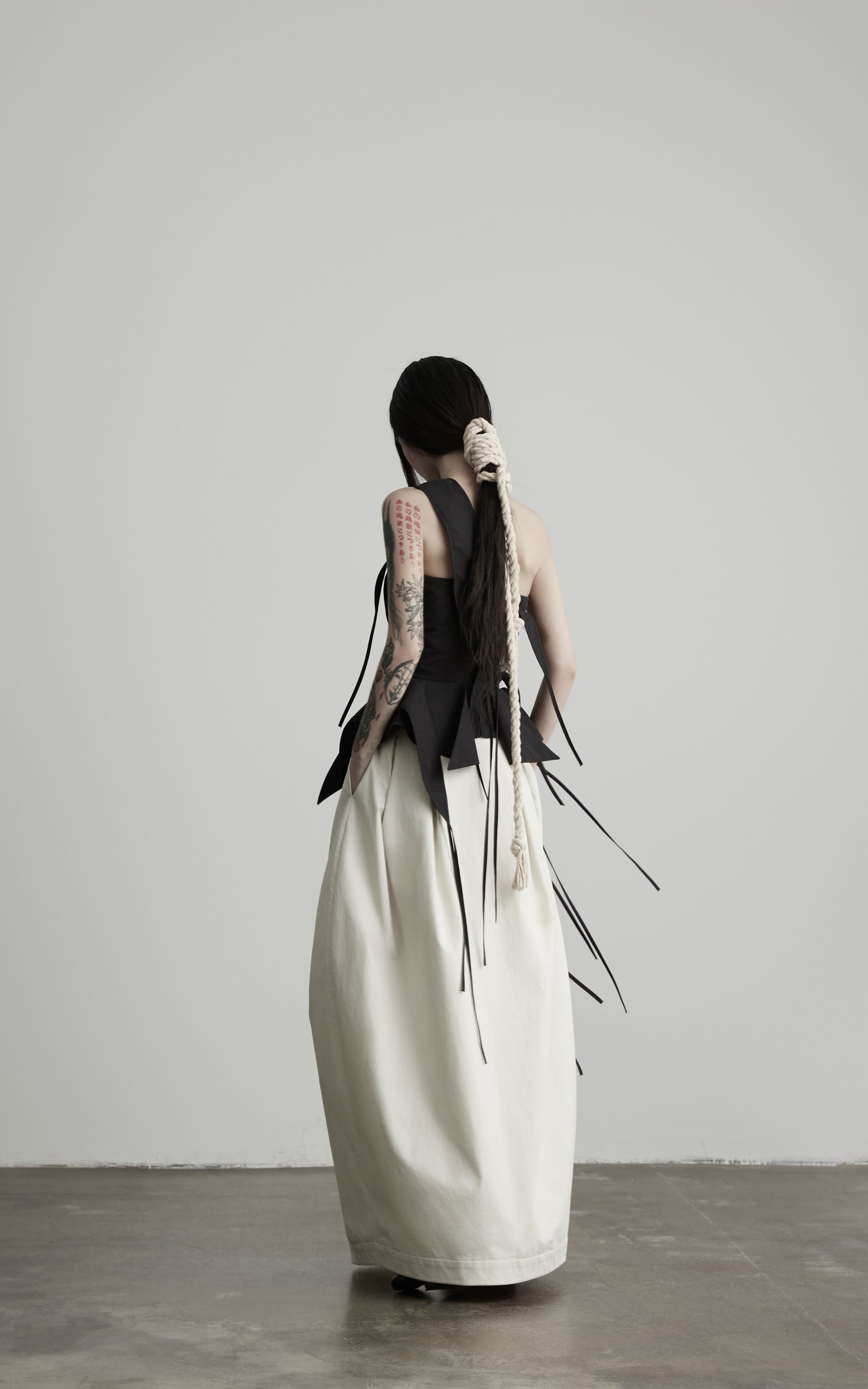 DOINDULGE One-Shoulder Asymmetric Sculptural Corset Top