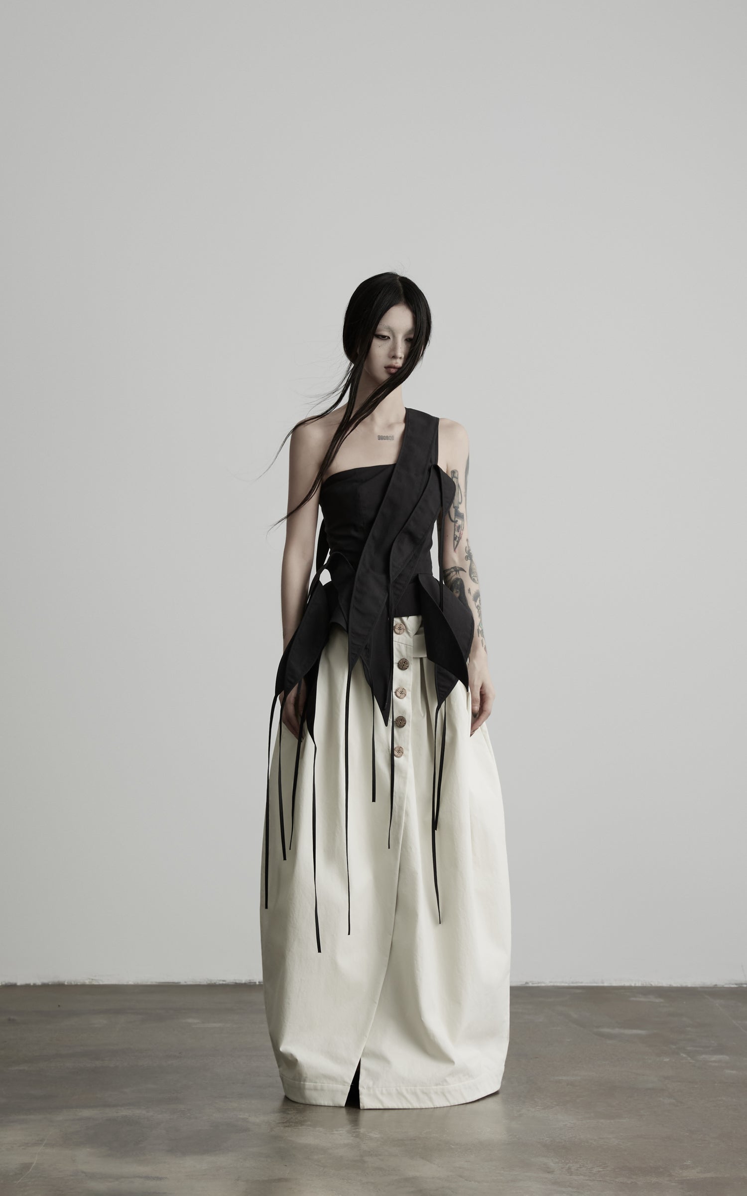 DOINDULGE High Waist Pleated Wrap Maxi Skirt