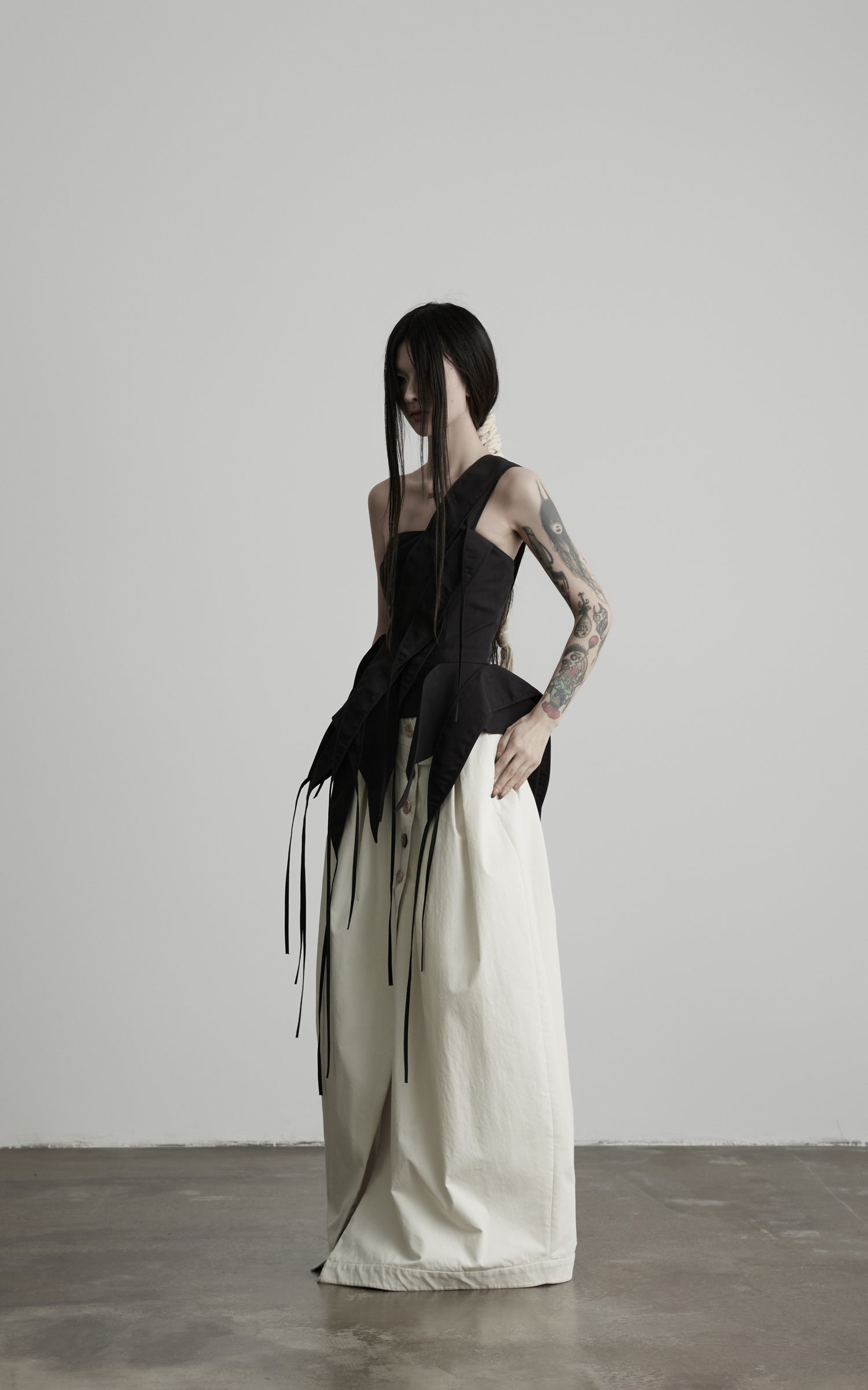 DOINDULGE High Waist Pleated Wrap Maxi Skirt