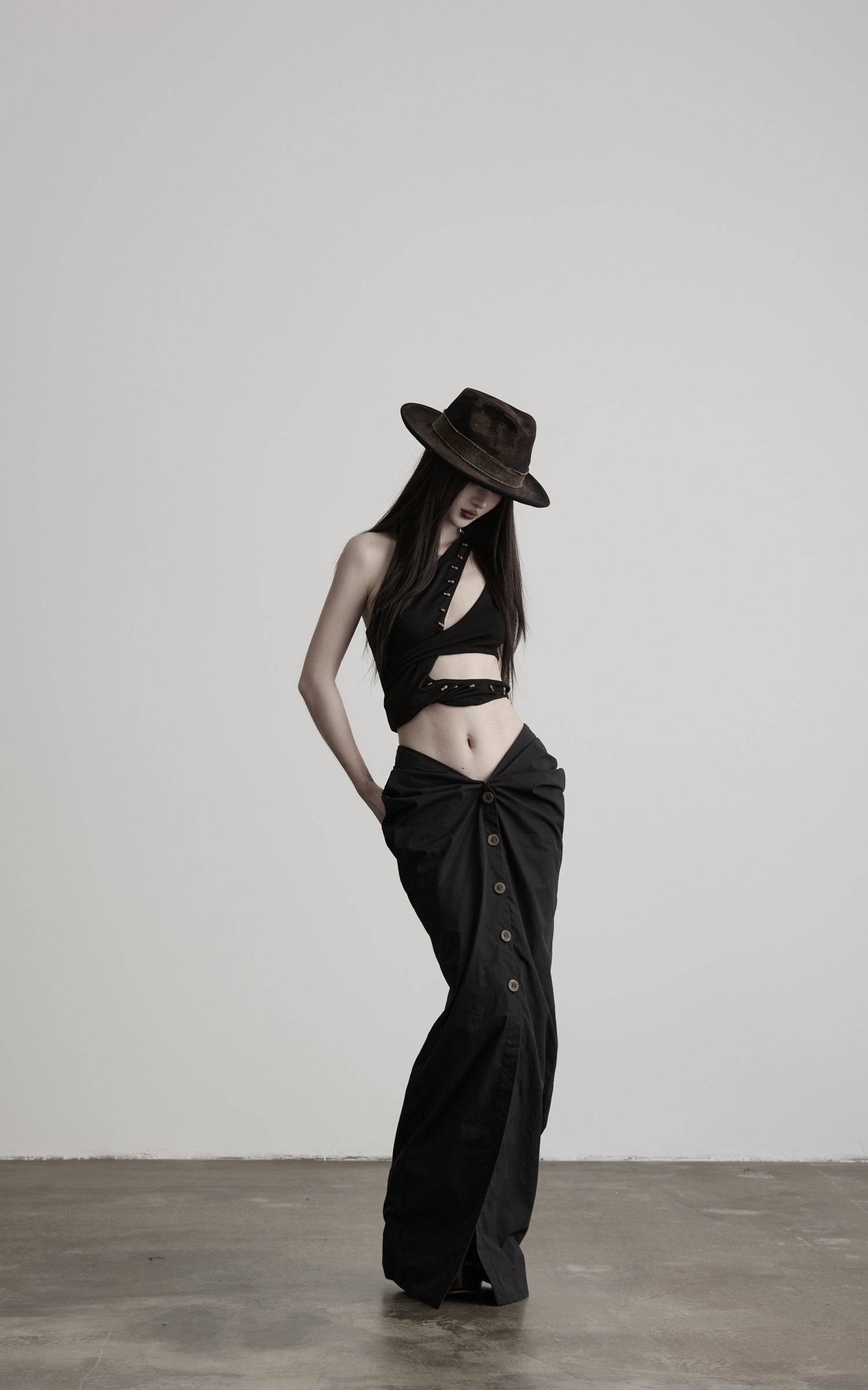 DOINDULGE Asymmetric One-Shoulder Cutout Knit Bodysuit