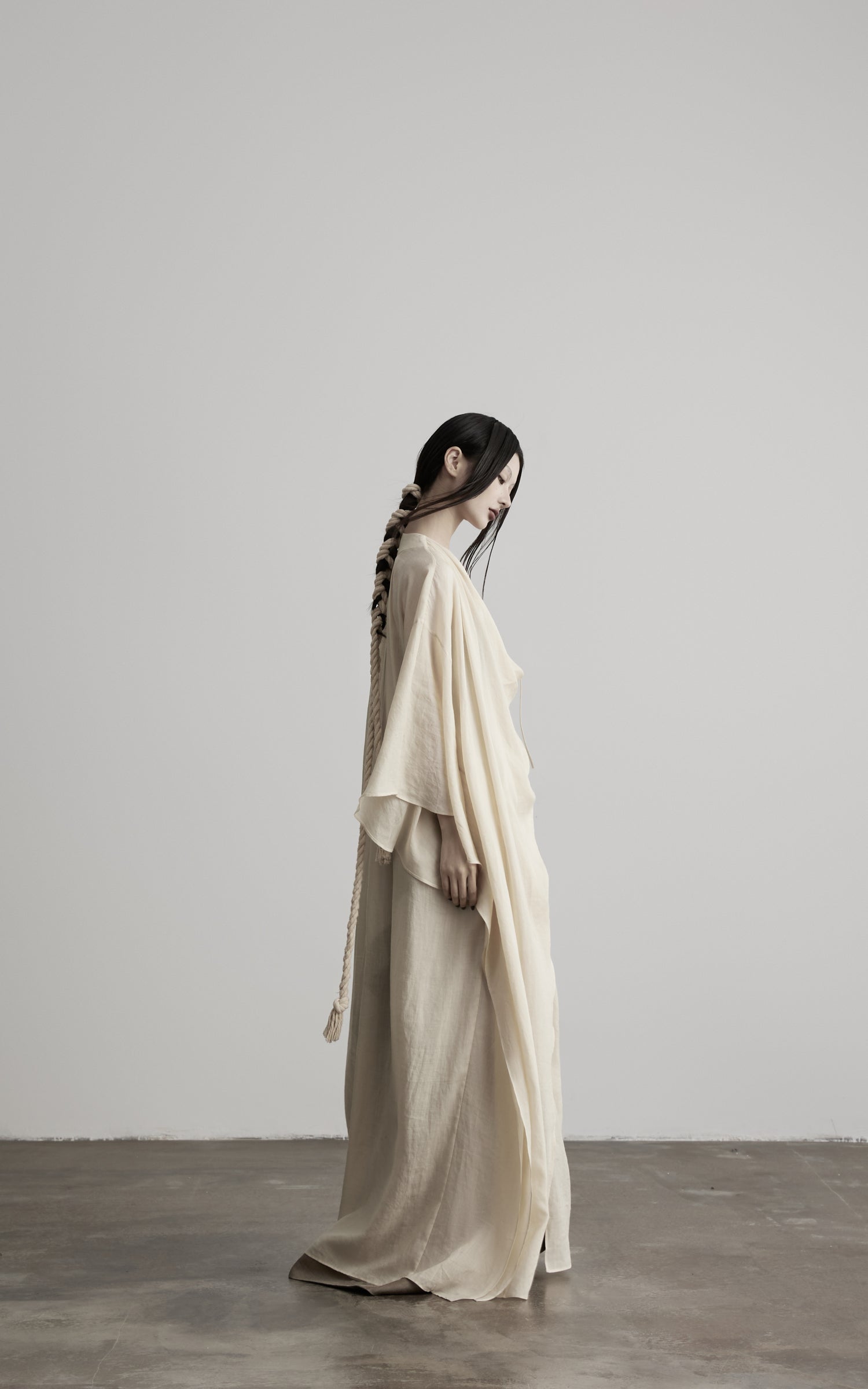 DOINDULGE Cowl Neck Batwing Sleeve Maxi Robe