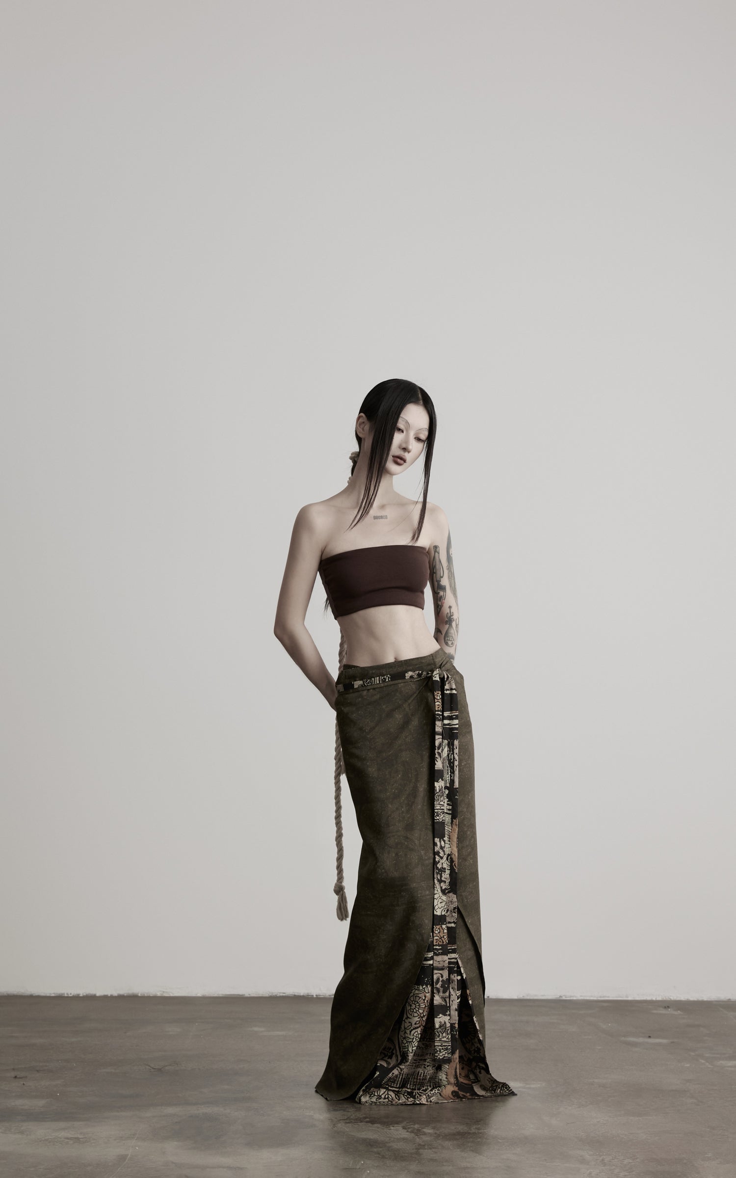 DOINDULGE Convertible Multi-Way Wrap Printed Maxi Skirt