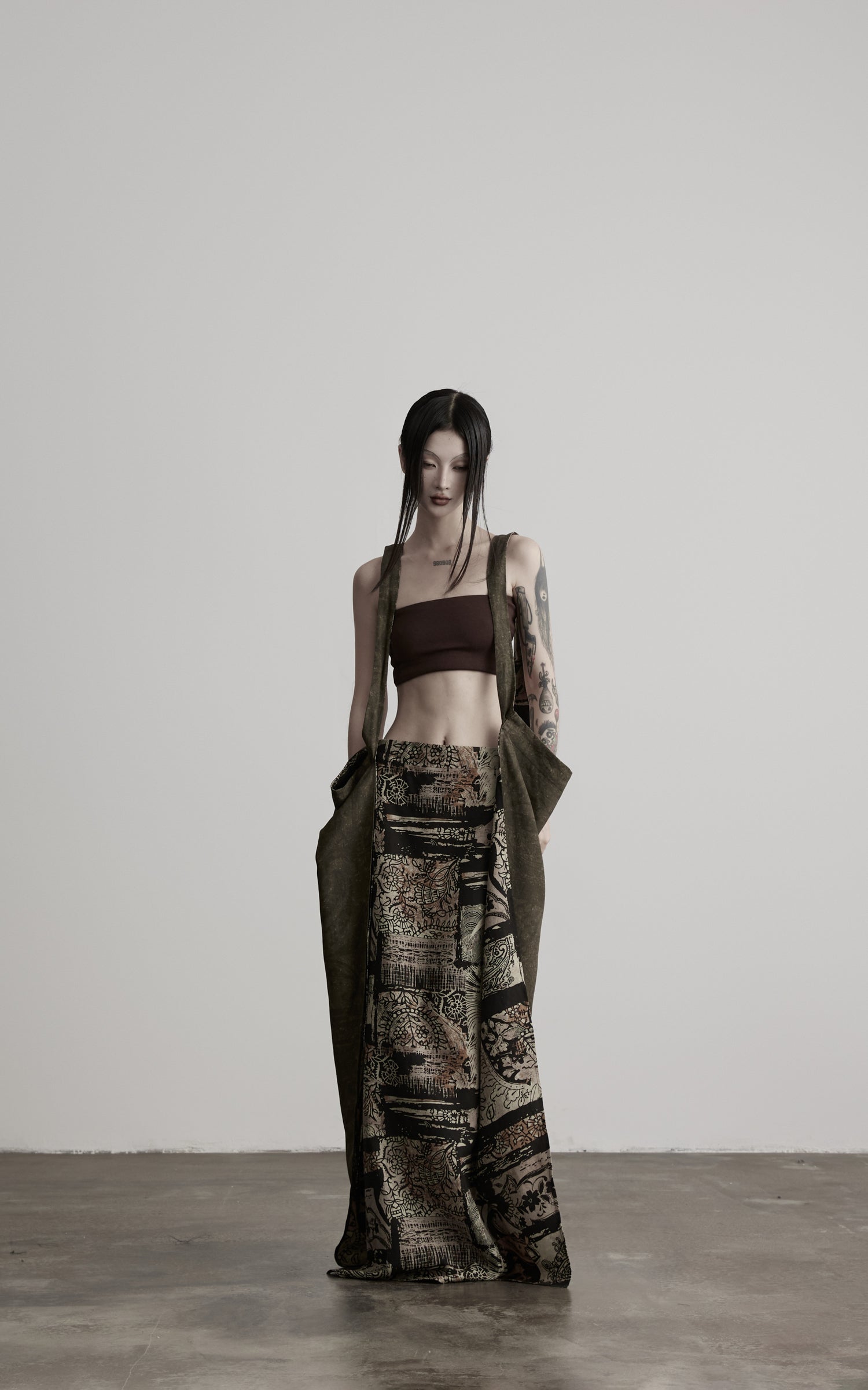 DOINDULGE Convertible Multi-Way Wrap Printed Maxi Skirt