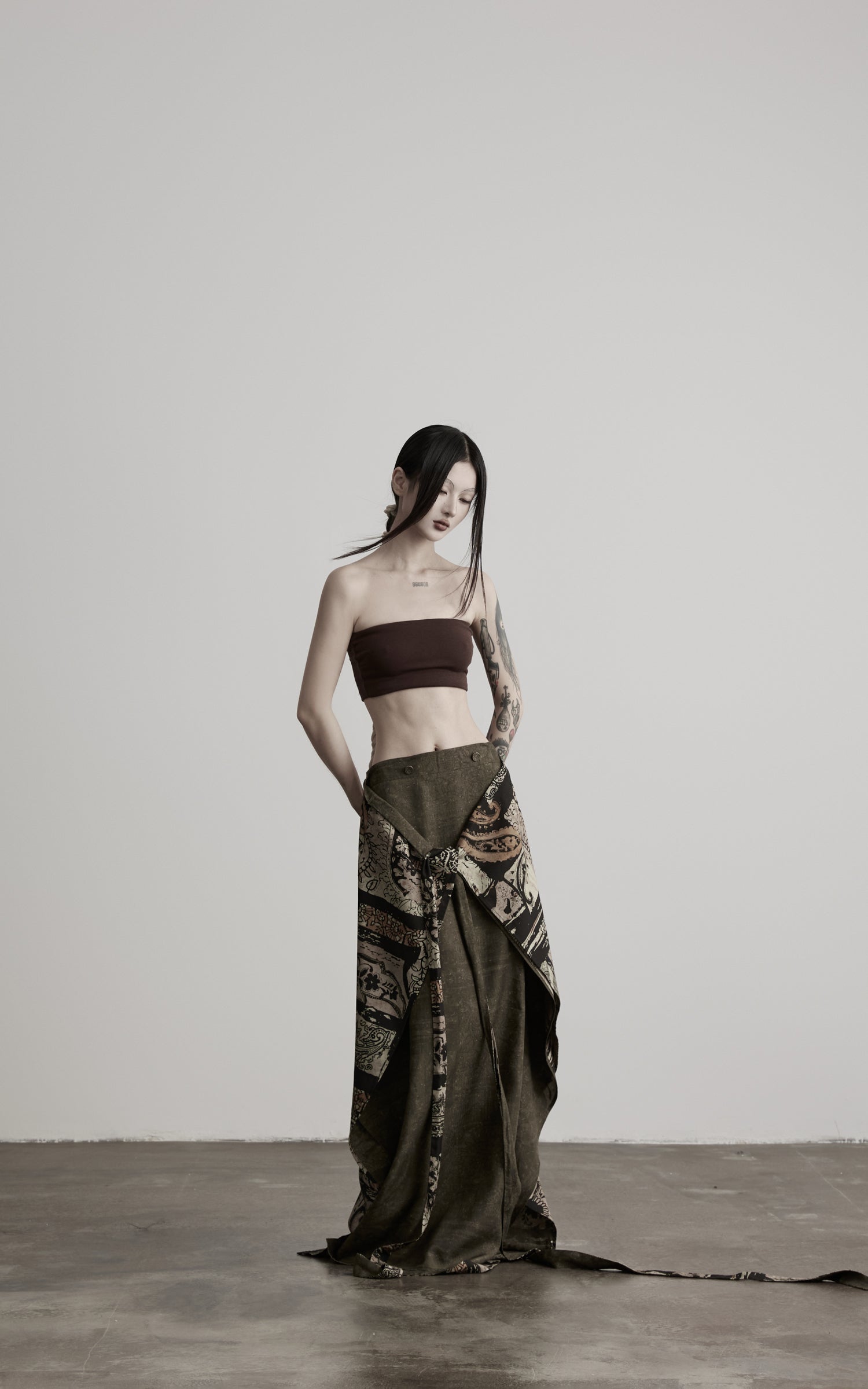 DOINDULGE Convertible Multi-Way Wrap Printed Maxi Skirt