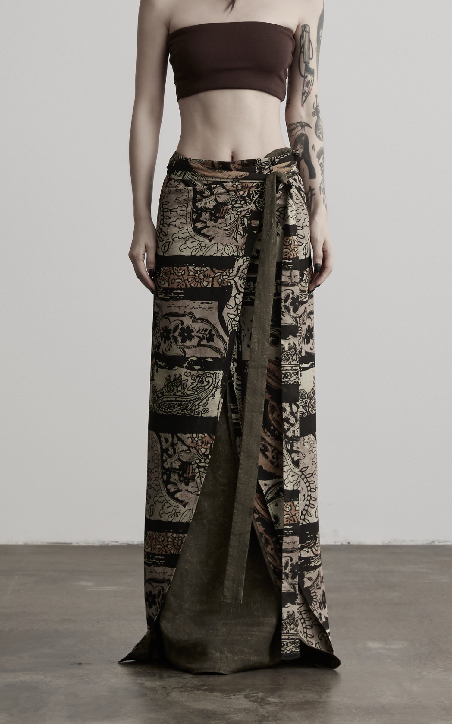 DOINDULGE Convertible Multi-Way Wrap Printed Maxi Skirt