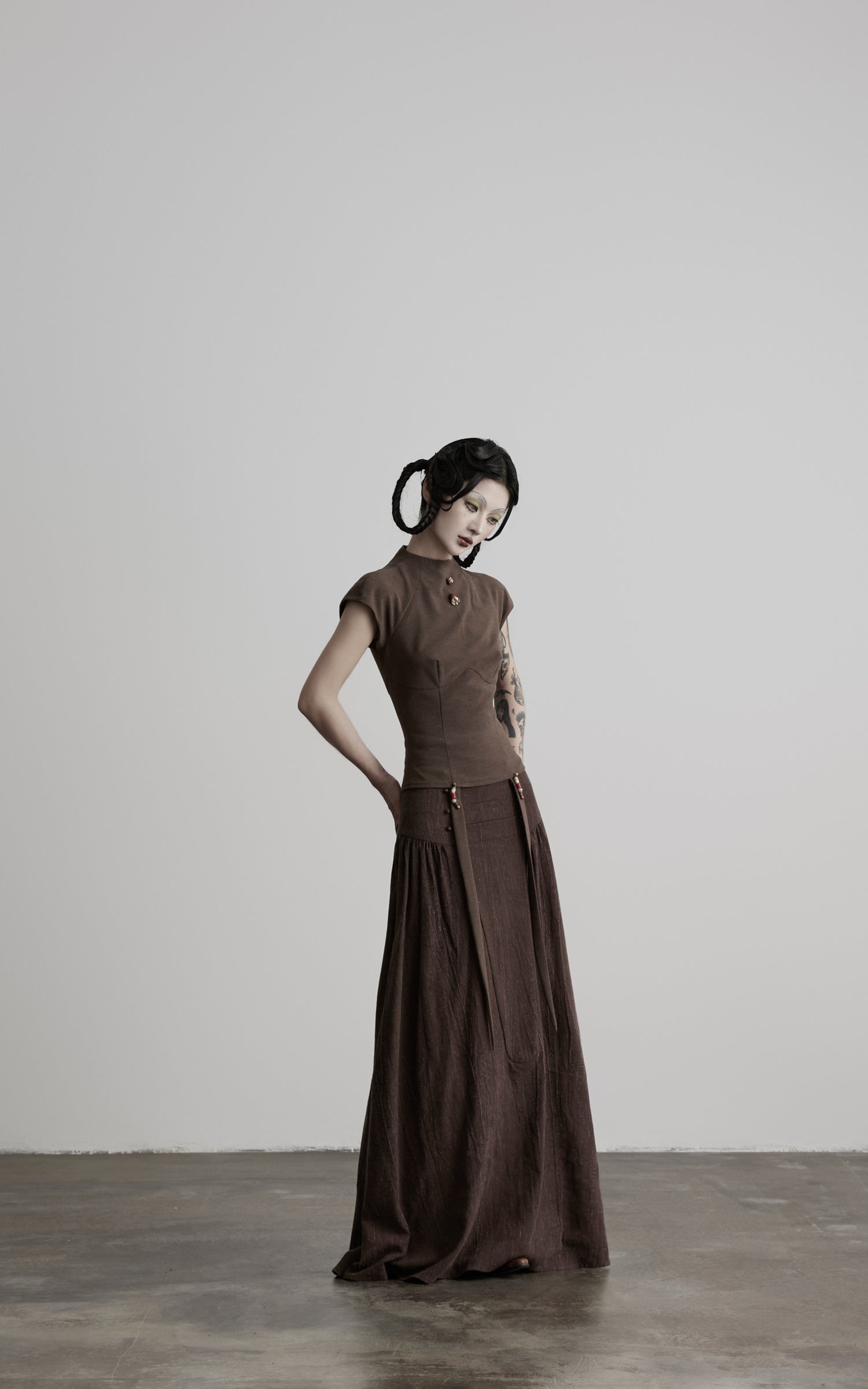 <tc>DOINDULGE</tc> モックネック キャップスリーブ フィットトップ