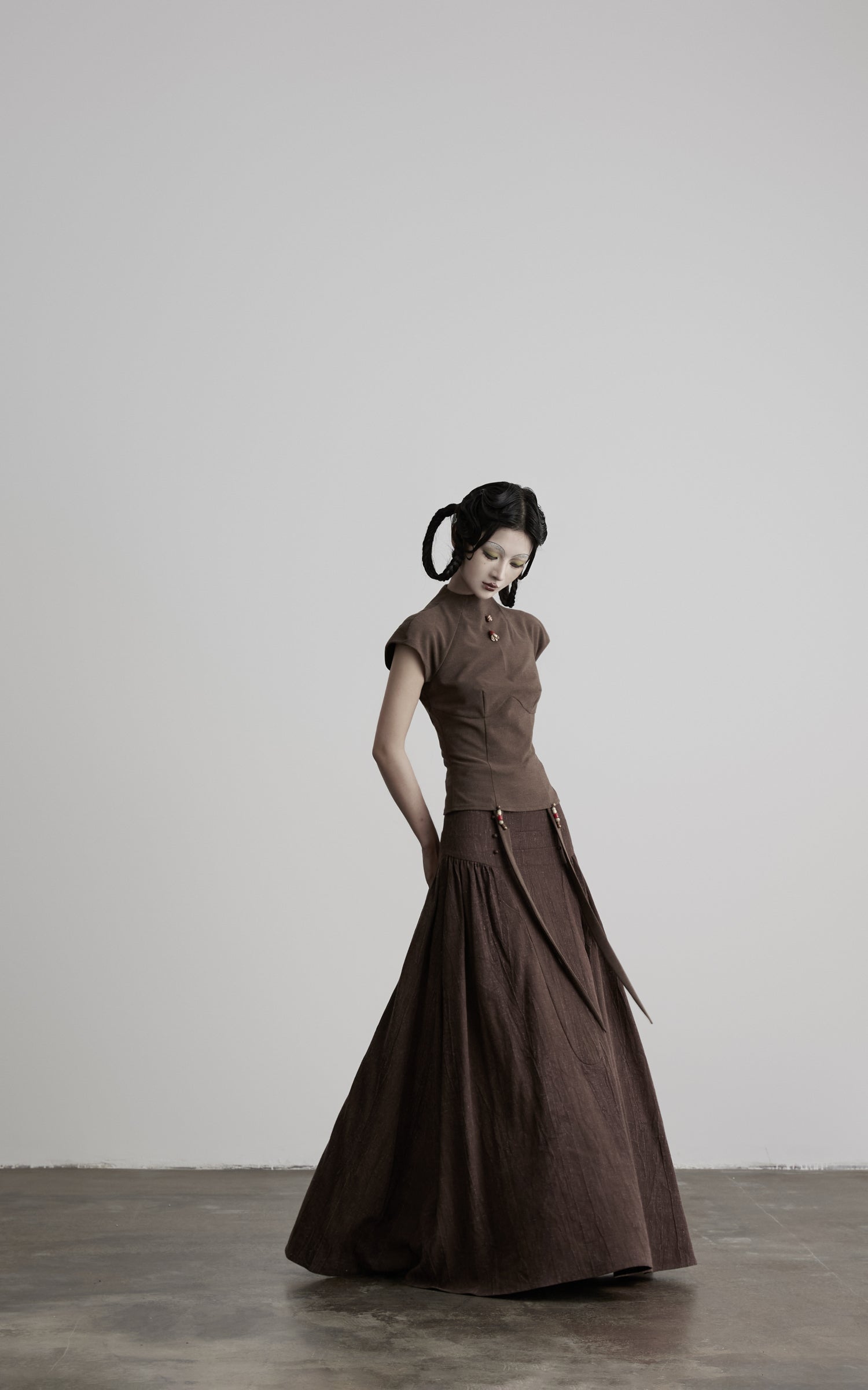 <tc>DOINDULGE</tc> モックネック キャップスリーブ フィットトップ