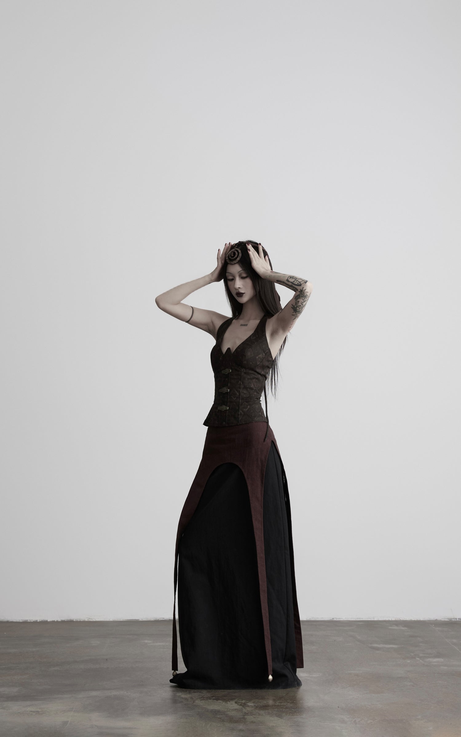 DOINDULGE Tie-Neck Sculpted Bust Halter Top