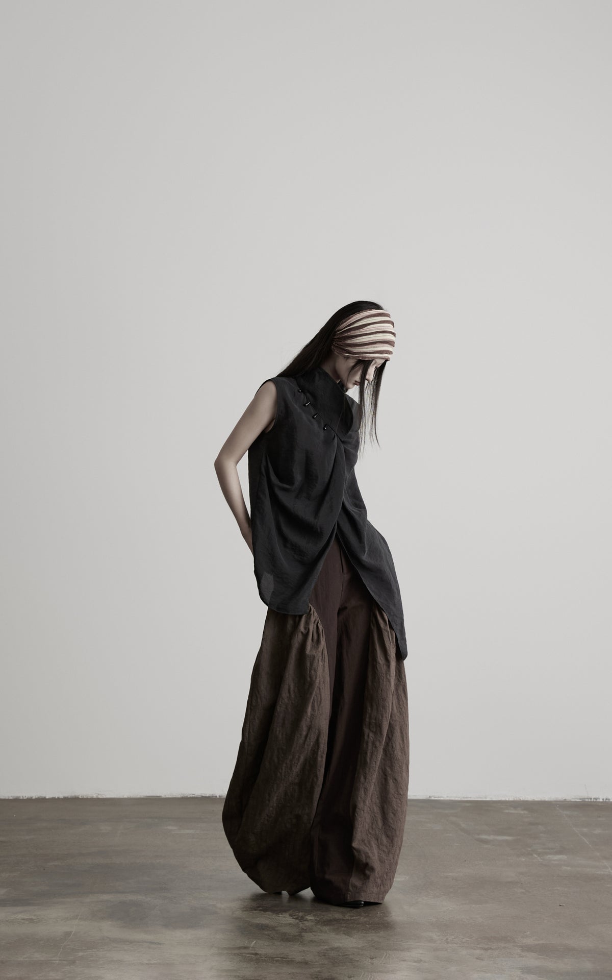 <tc>DOINDULGE</tc> Avantgarde Asymmetrische Drapierte Longline-Weste