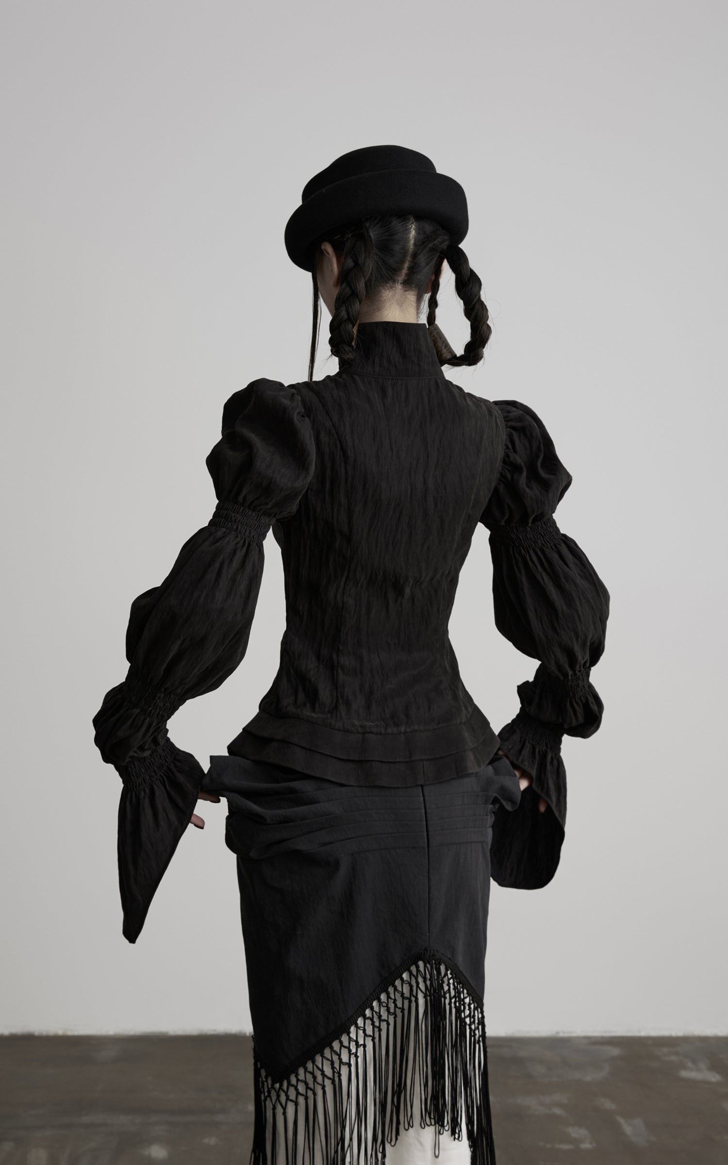 DOINDULGE Victorian High-Neck Puff-Sleeve Blouse