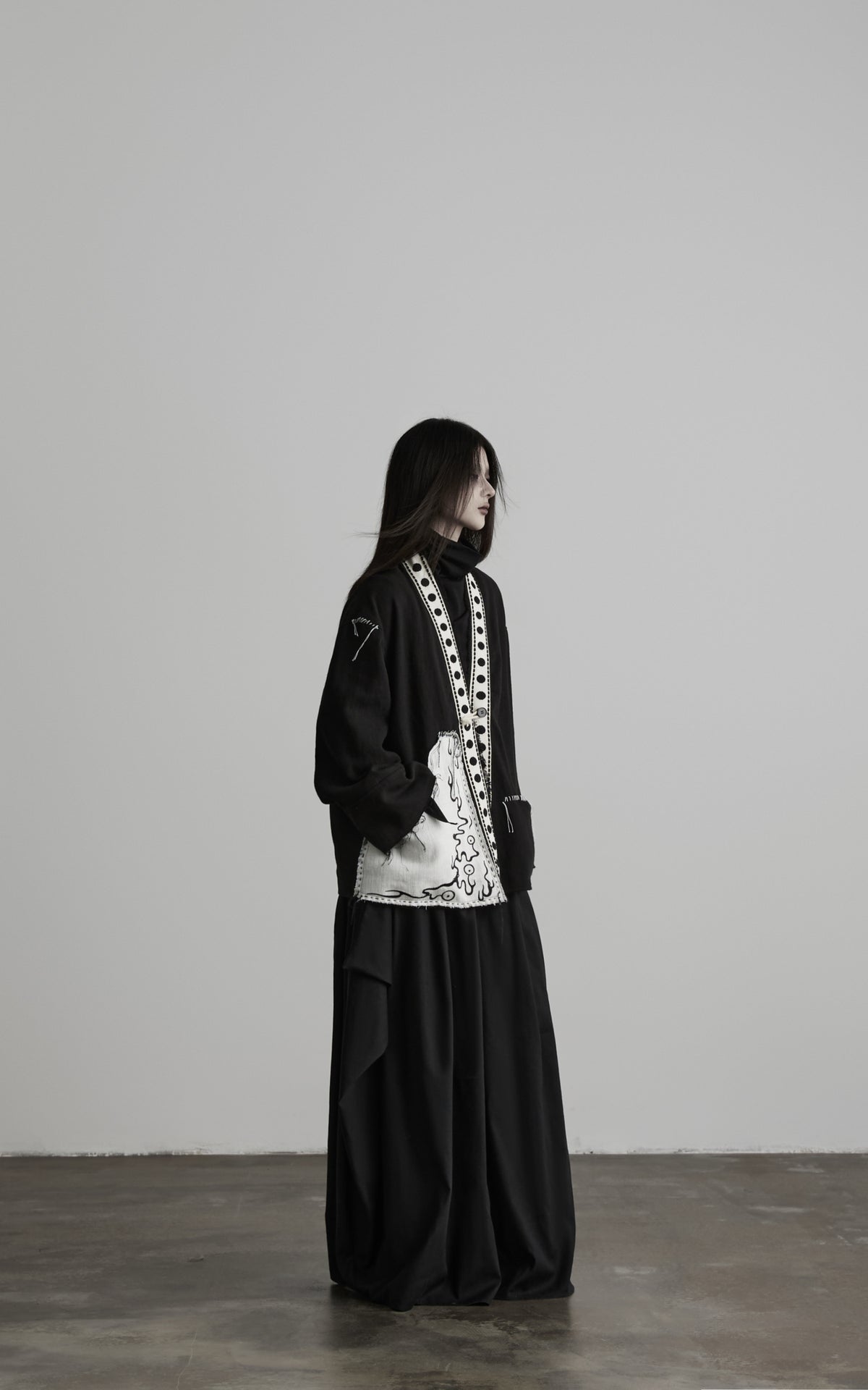 DOINDULGE Contrast Trim Patchwork Oversized Jacket