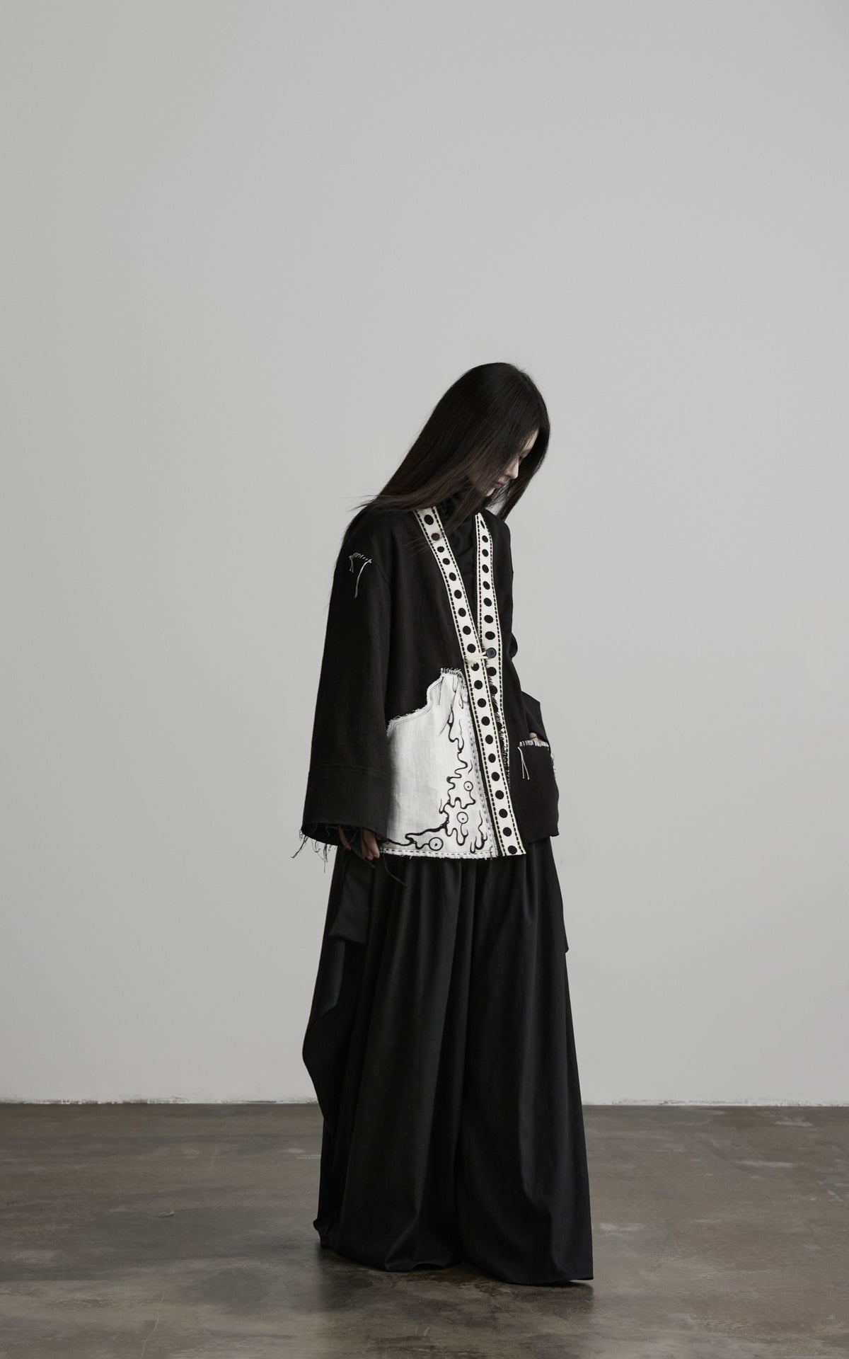 DOINDULGE Contrast Trim Patchwork Oversized Jacket
