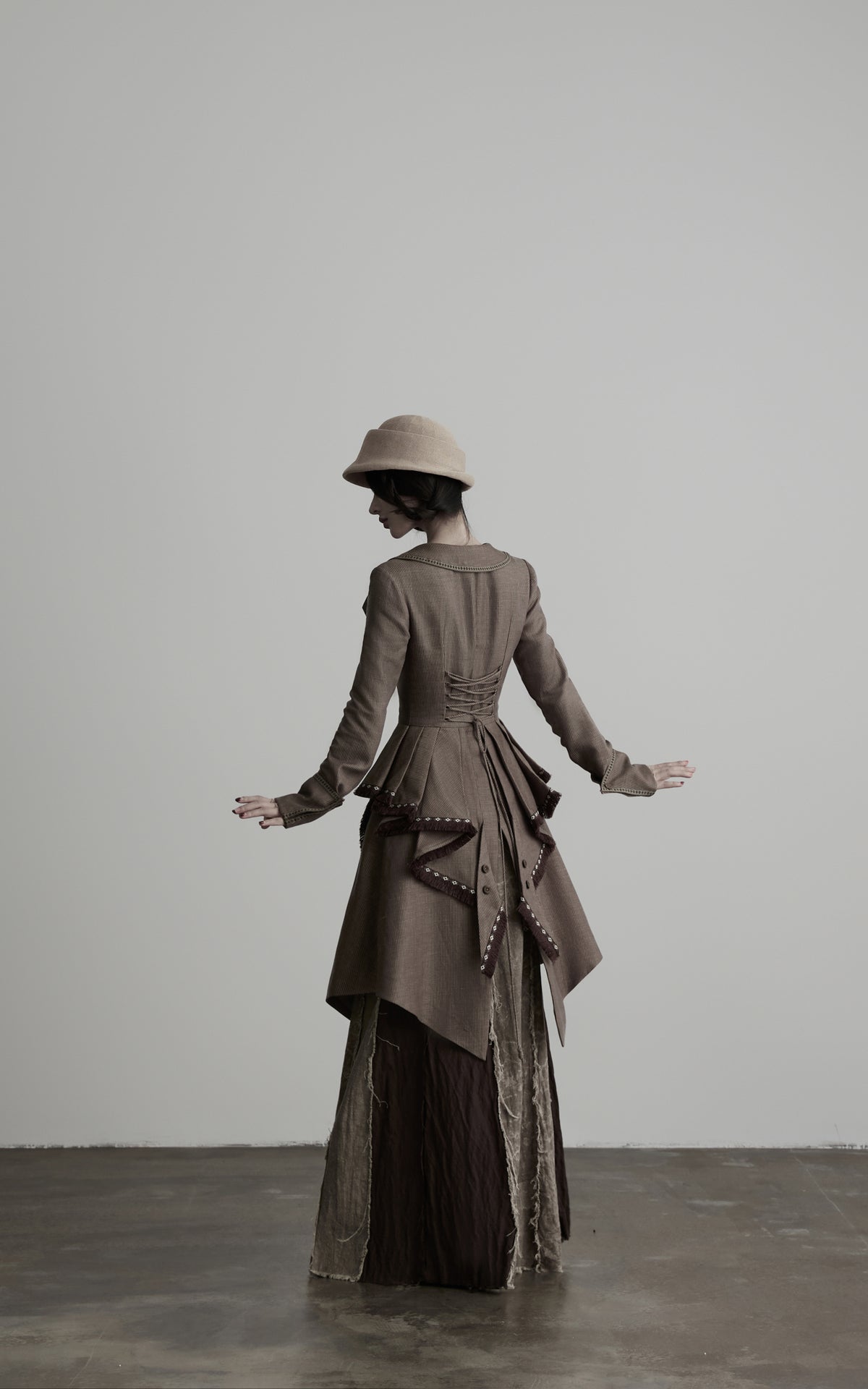 DOINDULGE Victorian Sculpted Waist Mid-Length Jacket