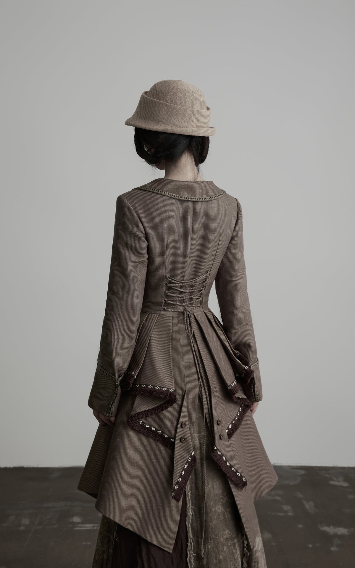 DOINDULGE Victorian Sculpted Waist Mid-Length Jacket