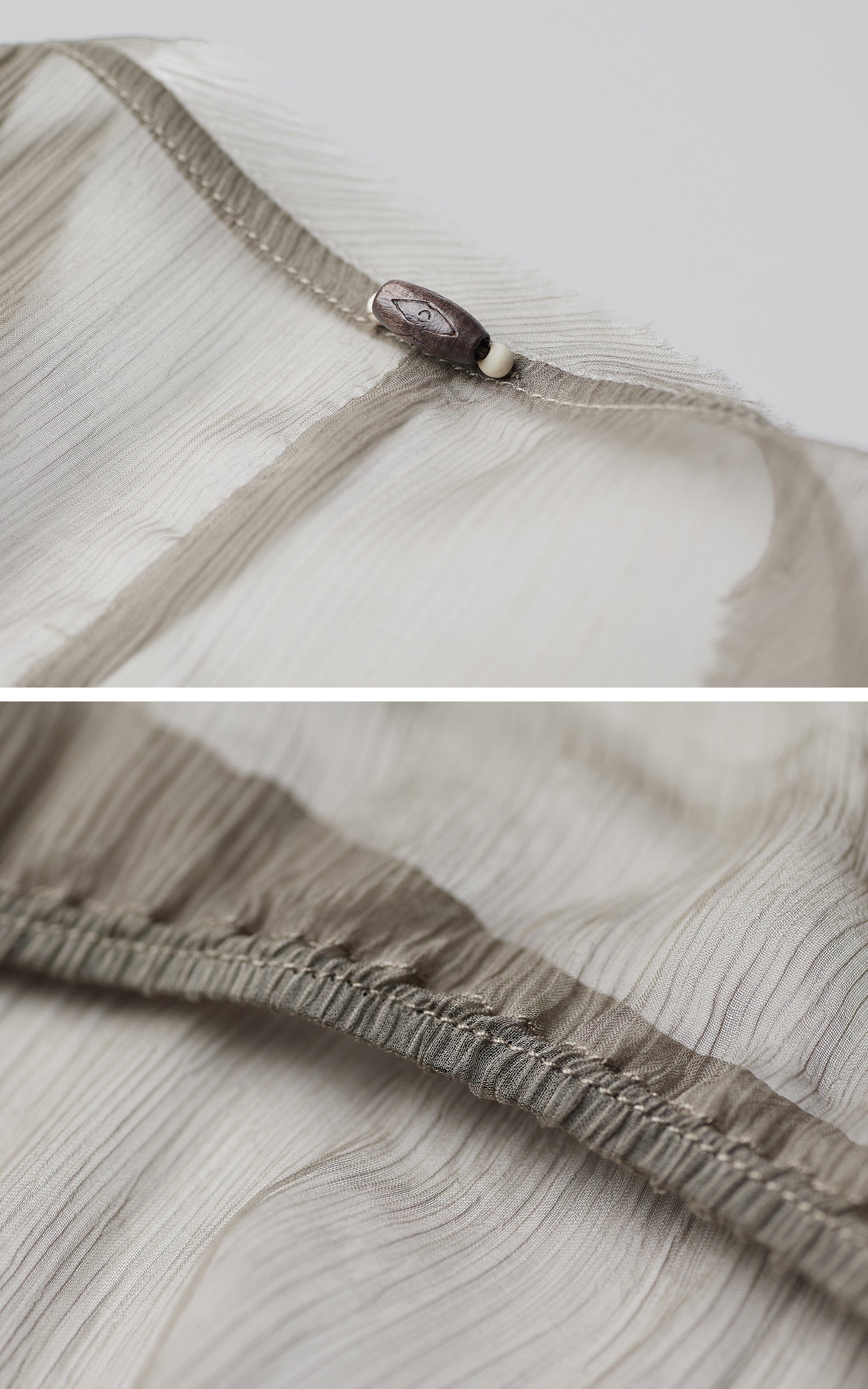 INDULGE Sheer Drape Long Cardigan with Bead Tie Detail