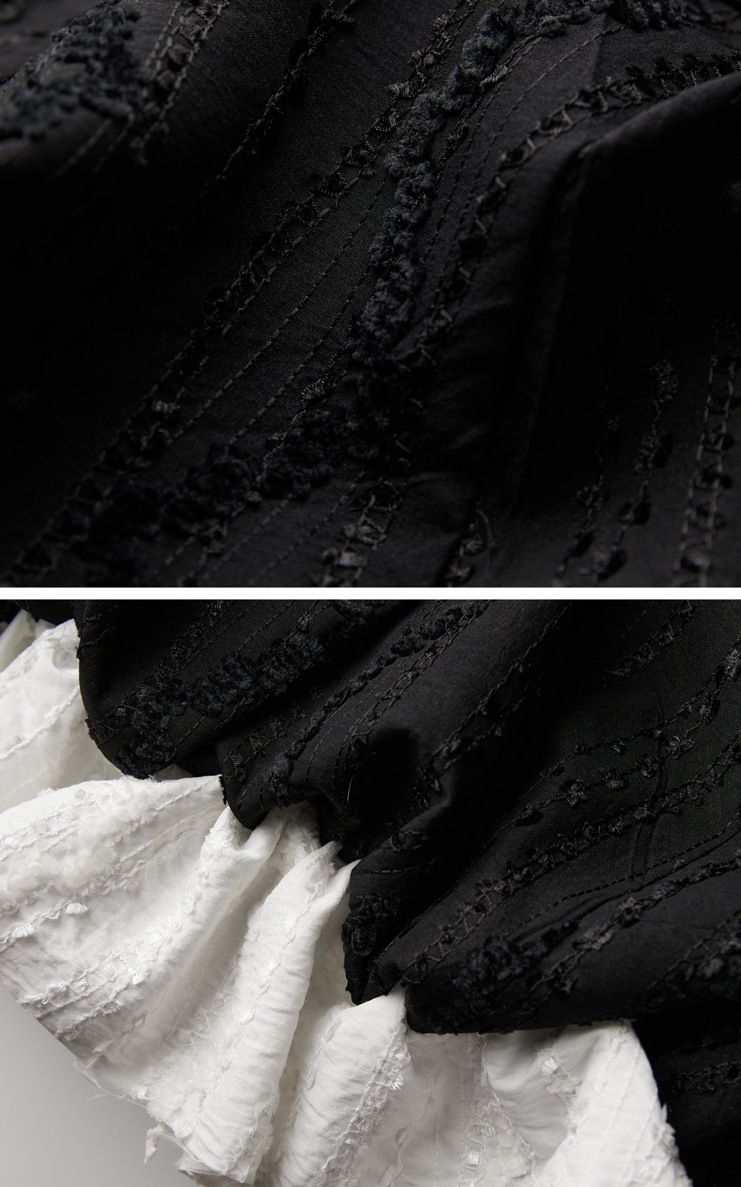 <tc>INDULGE</tc> Jupe Longue Texturée à Étages avec Détails Tressés