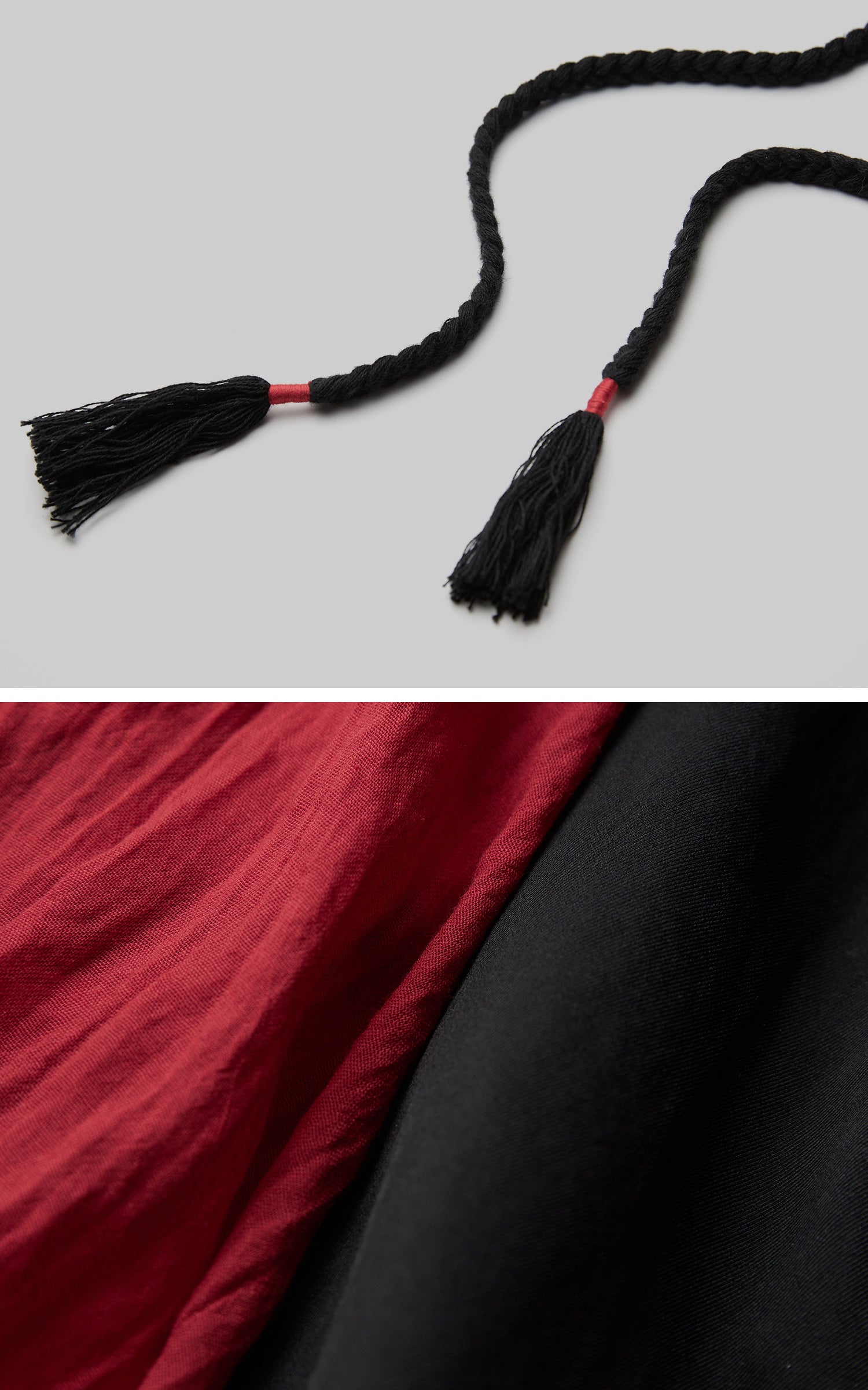 INDULGE Braided Strap Crushed Panel Maxi Dress with Lace-Up Back