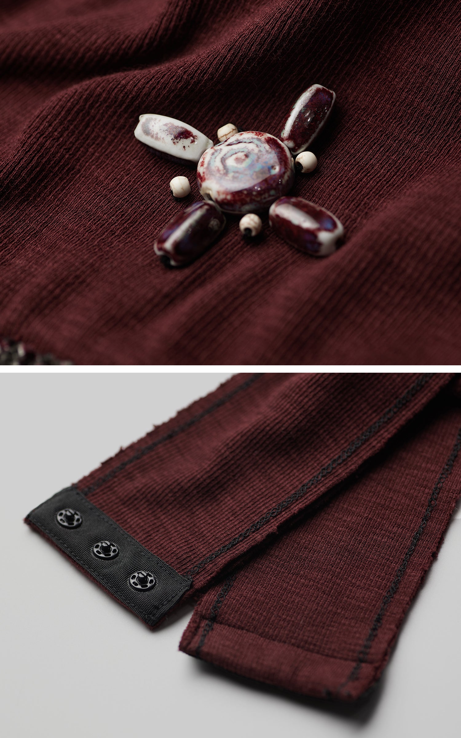 INDULGE Asymmetric Cutout Bodysuit with Ceramic Cross Embellishment