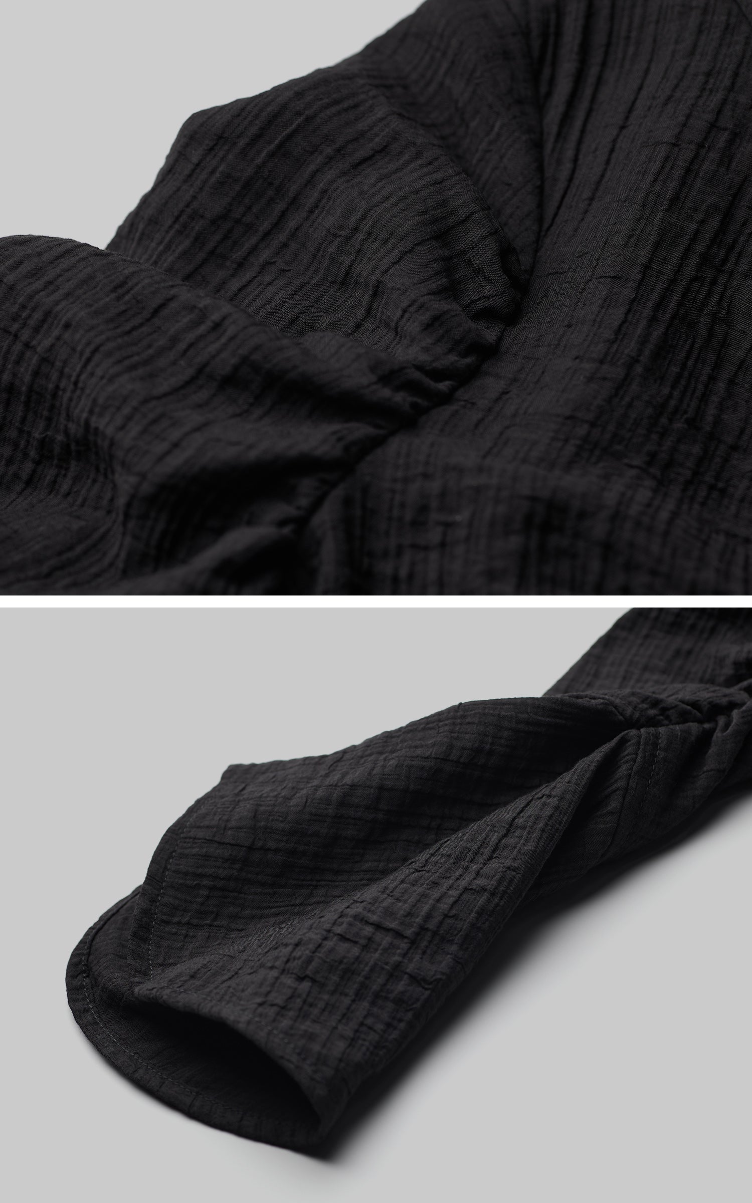 INDULGE Textured Long Sleeve Shirt with Draped Details