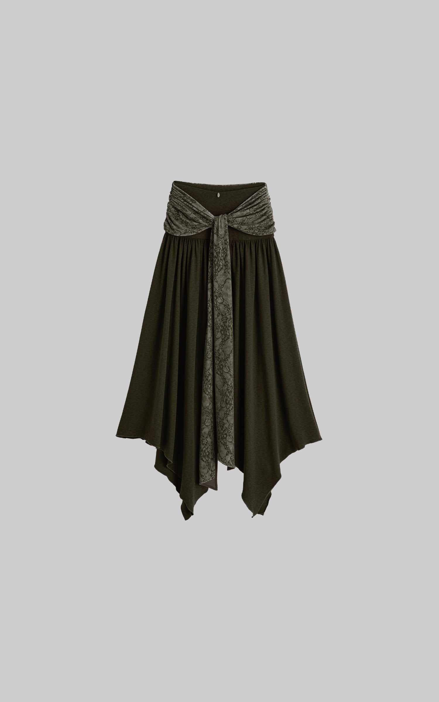 DOINDULGE Draped Wrap Waist Maxi Skirt