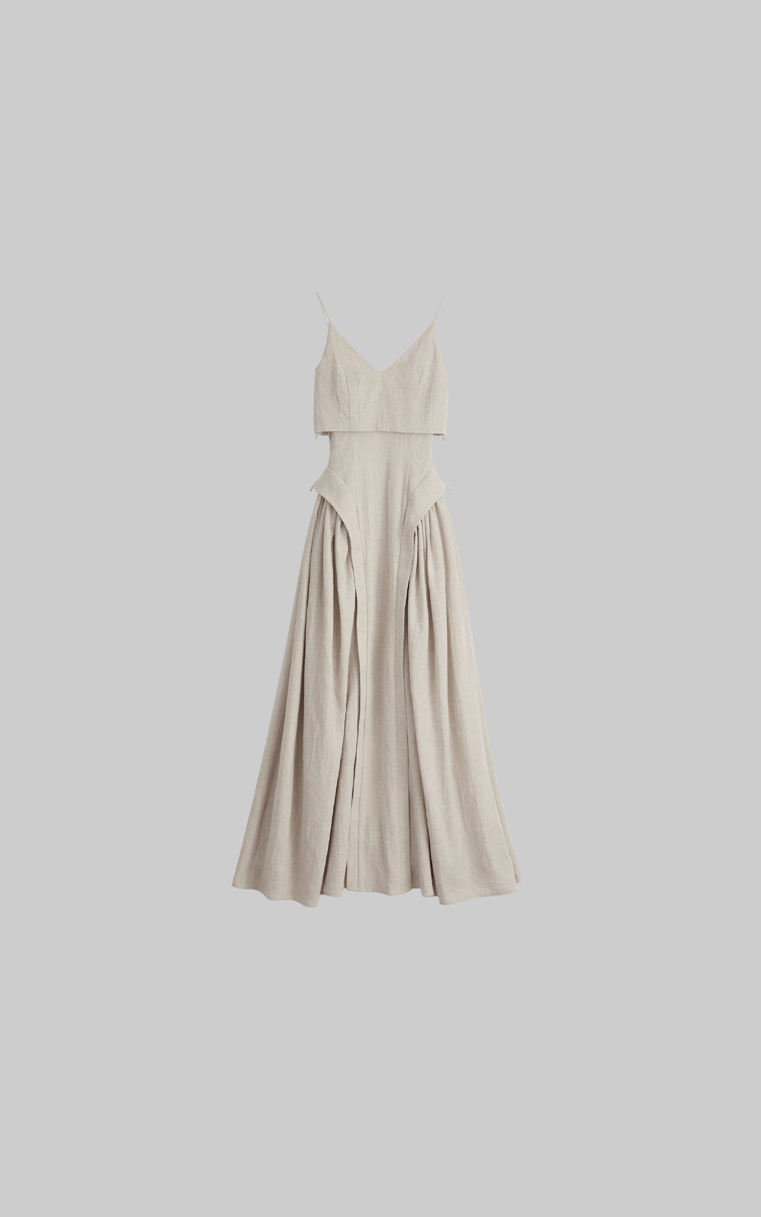 DOINDULGE Faux Two-Piece V-Neck Camisole Maxi Dress