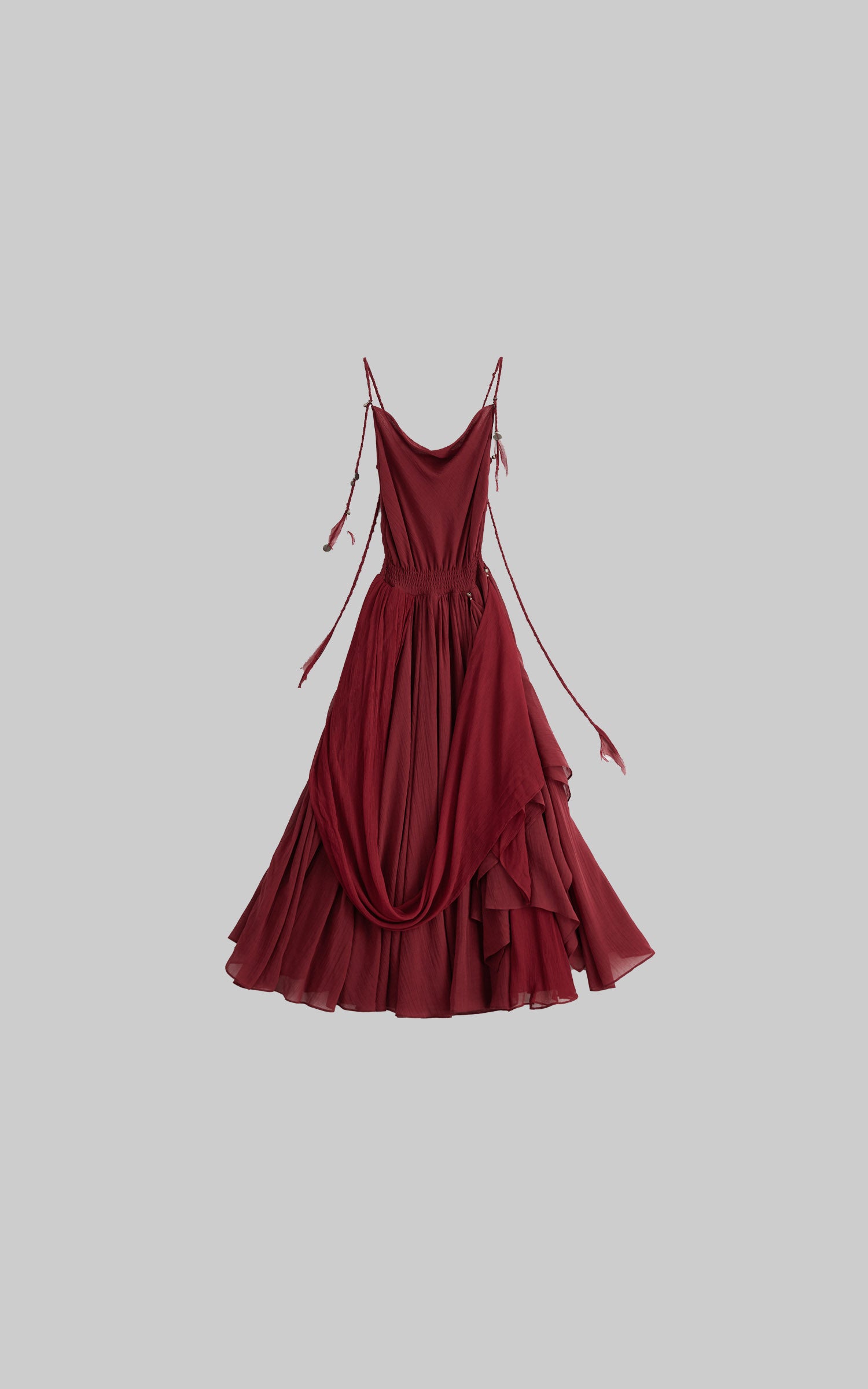 DOINDULGE Scarf Tie Cinched Cami Maxi Dress
