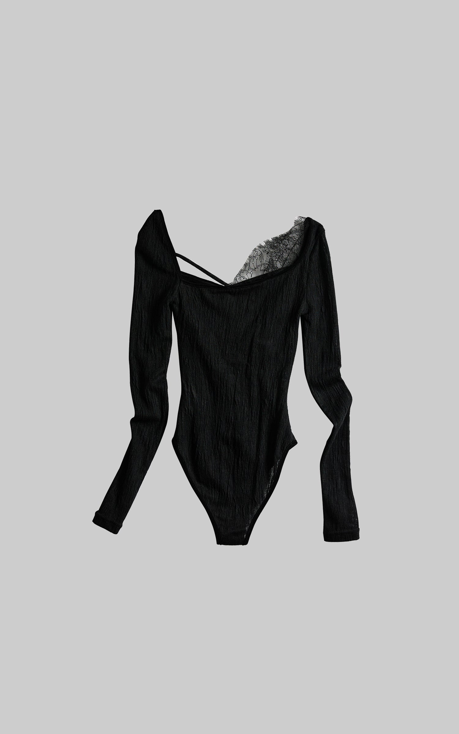 INDULGE Cutout Lace Detail Long Sleeve Top