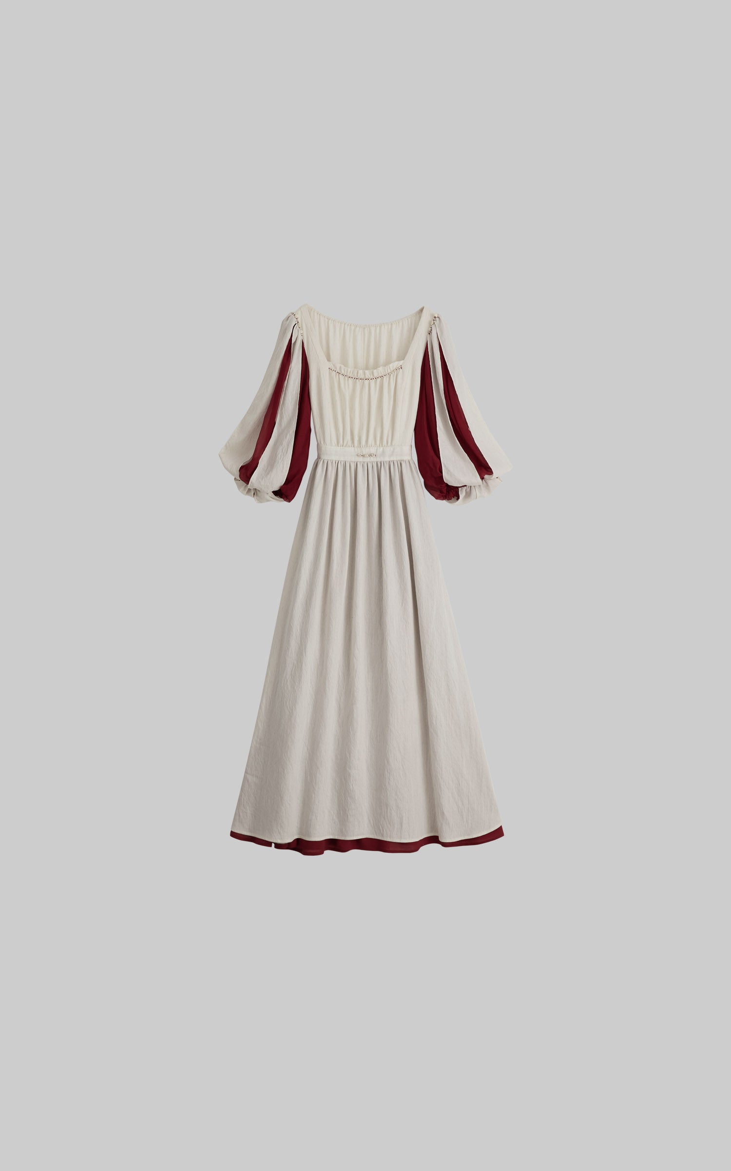 <tc>DOINDULGE</tc> Maxikleid mit quadratischem Ausschnitt und Puffärmeln