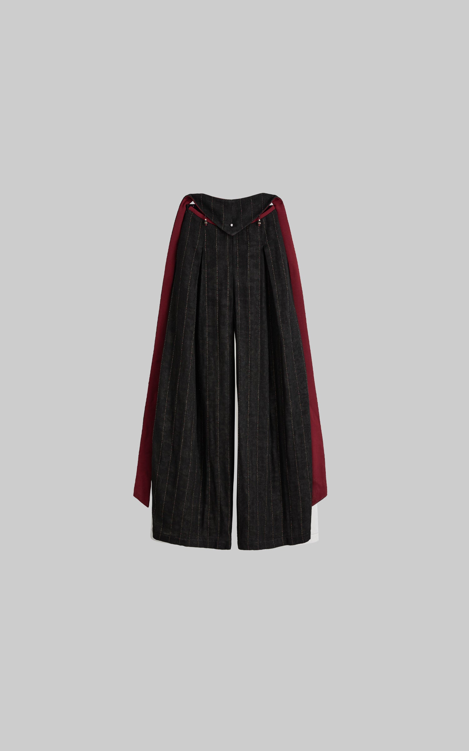 DOINDULGE Low-Rise Stripe Wide Leg Pants