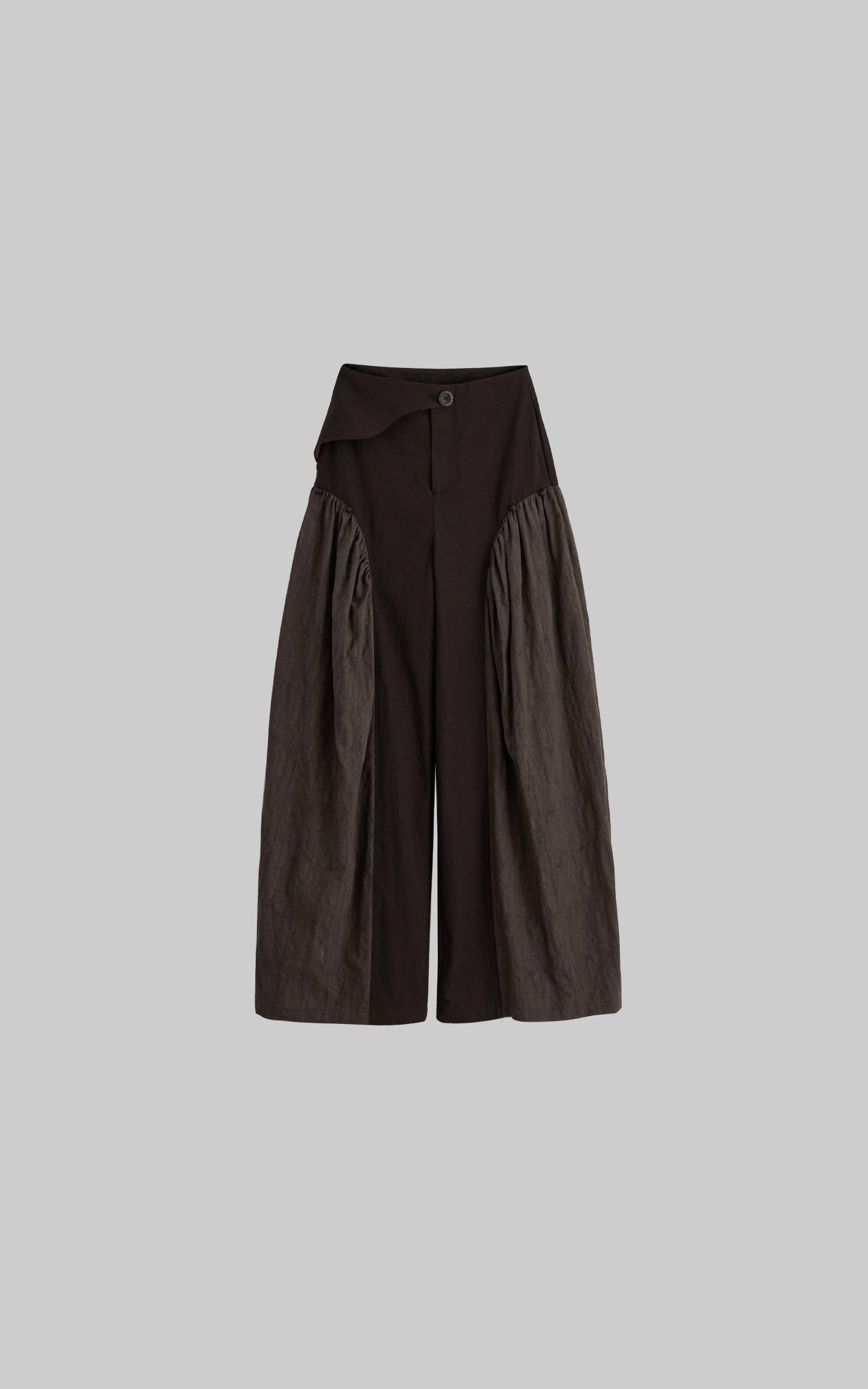 DOINDULGE Asymmetric Paneled Relaxed Wide-Leg Pants