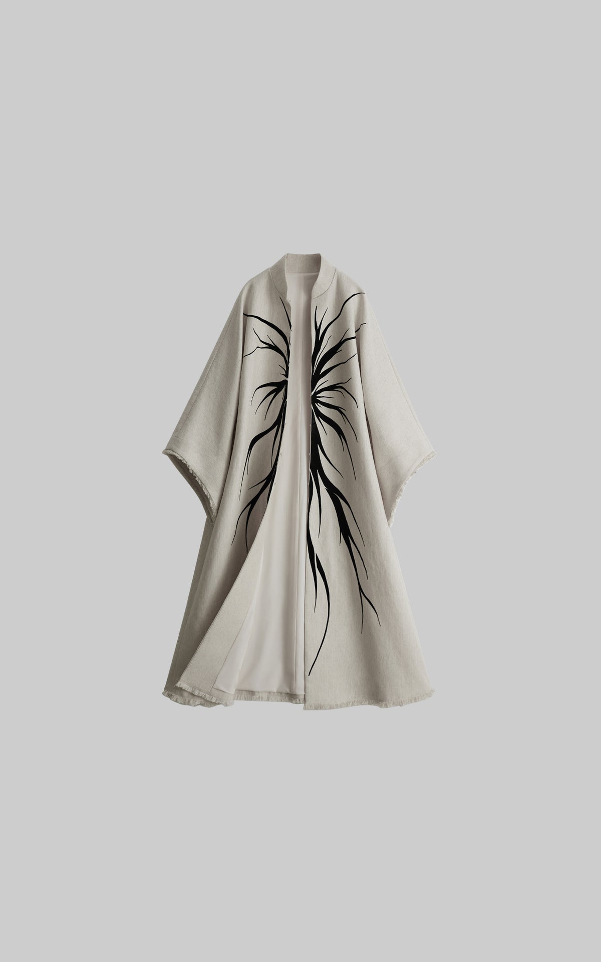 DOINDULGE Avant-Garde Raw Hem Long Coat