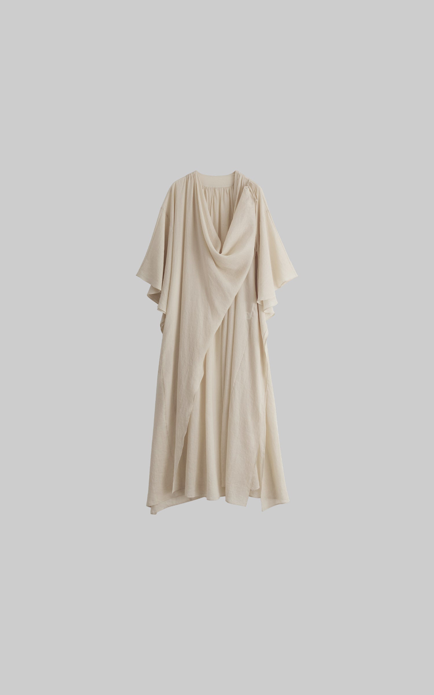 DOINDULGE Cowl Neck Batwing Sleeve Maxi Robe