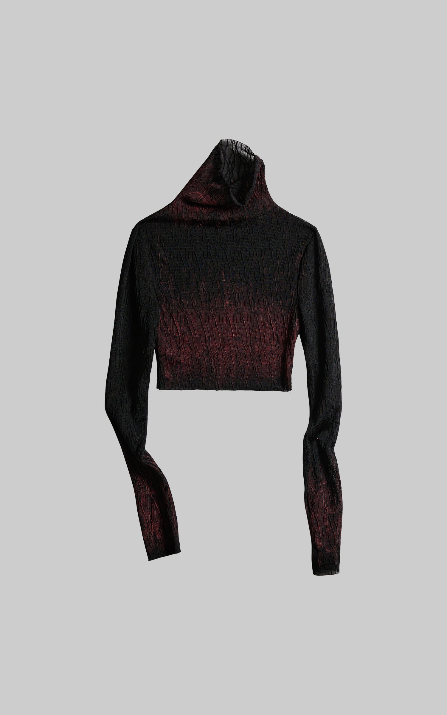 INDULGE Sheer Textured Long Sleeve T-Shirt