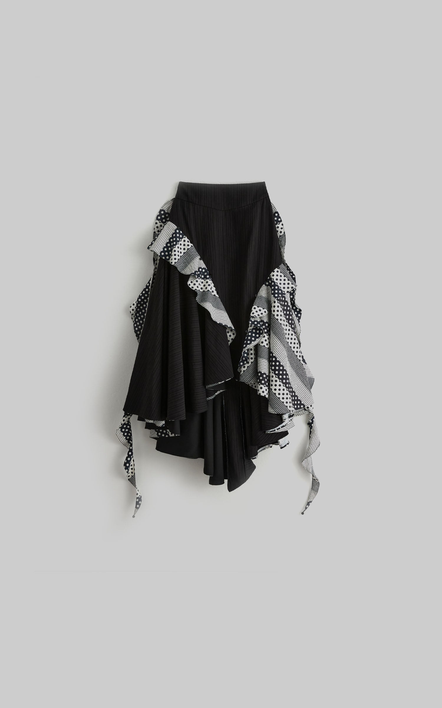 <tc>DOINDULGE</tc> Asymmetrischer Rock mit Rüschen und Patchwork