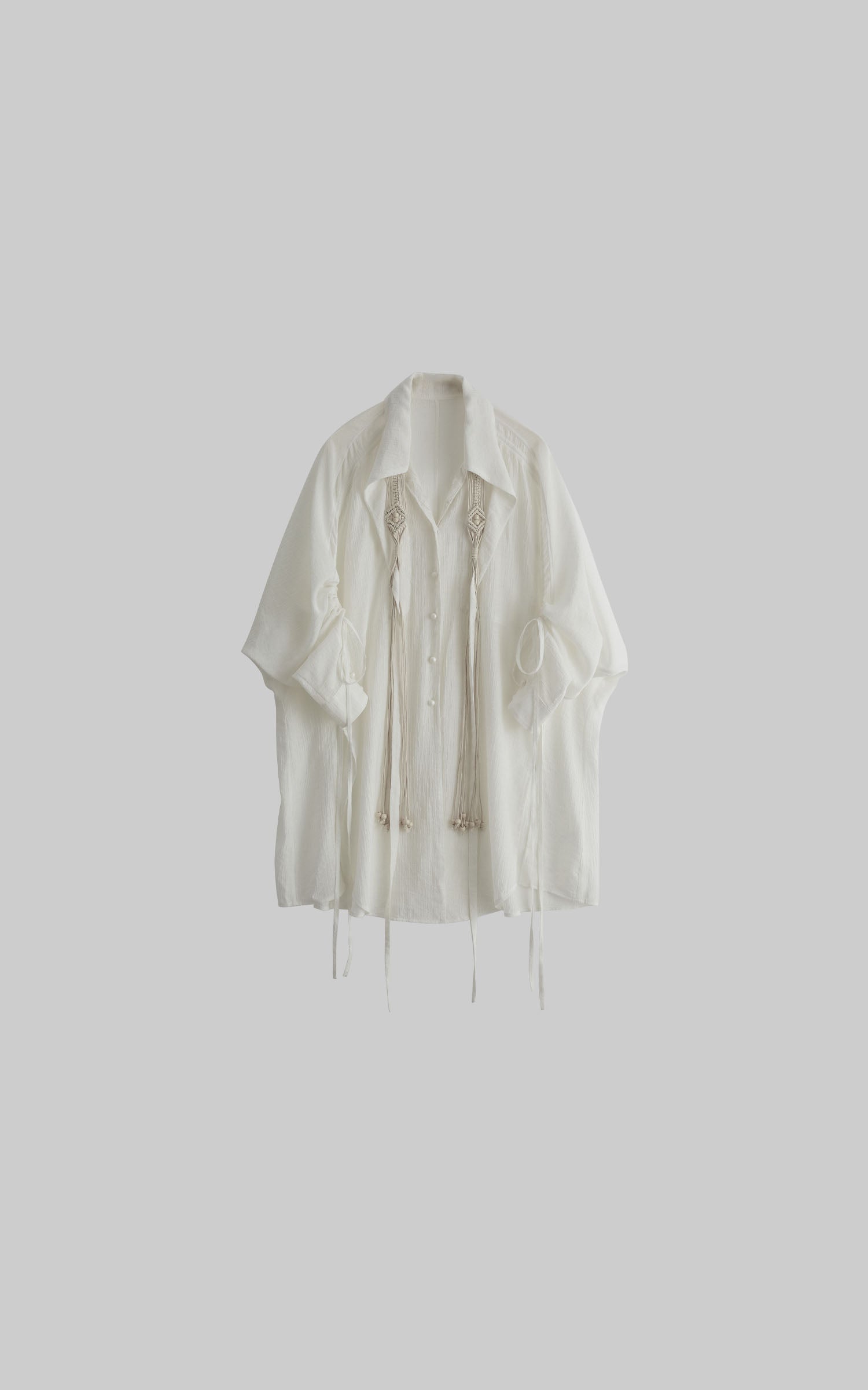 <tc>DOINDULGE</tc> Drapiertes Fledermausärmel-Shirt mit Kordelzug