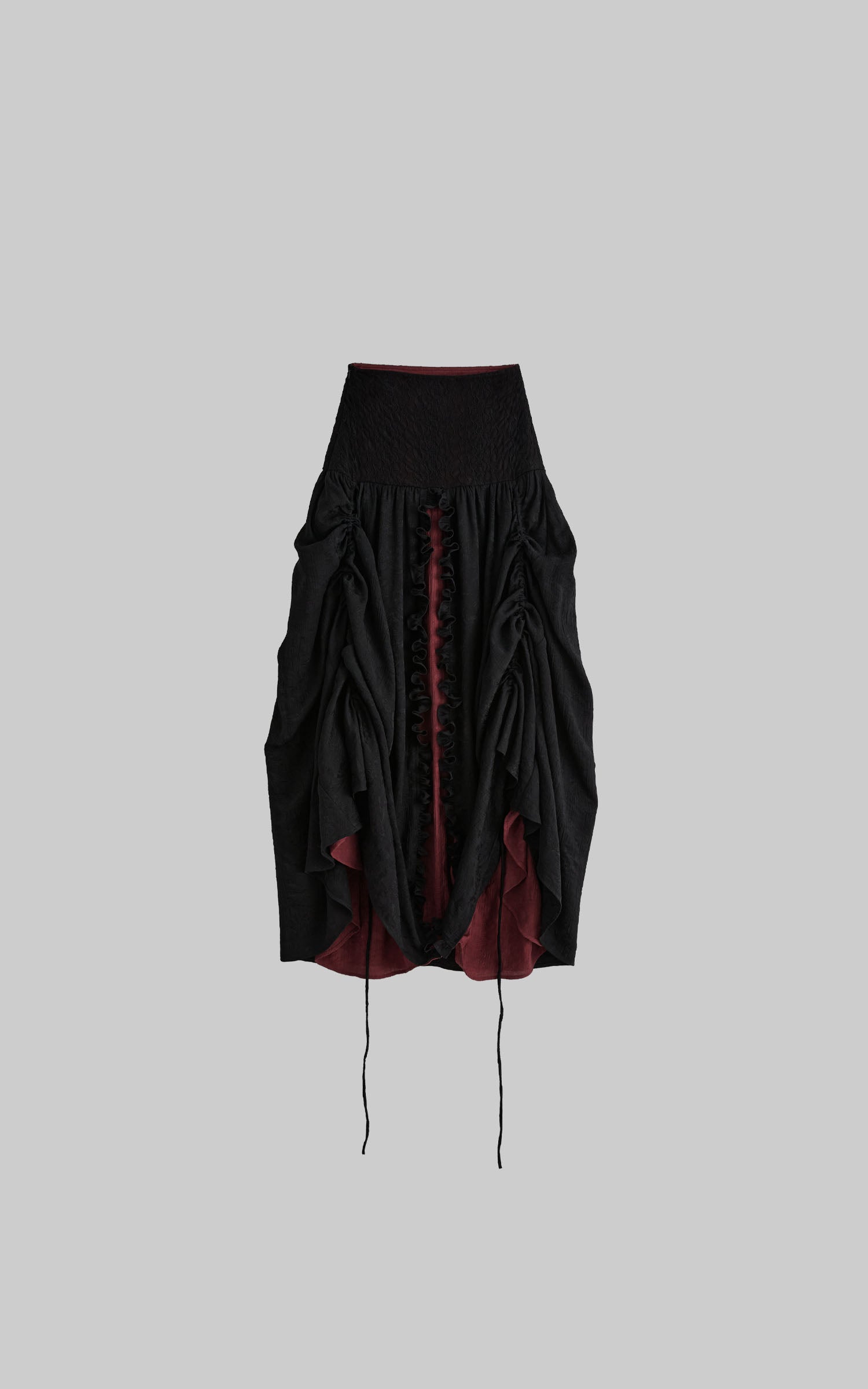 DOINDULGE Layered Draped Panel Gothic Maxi Skirt