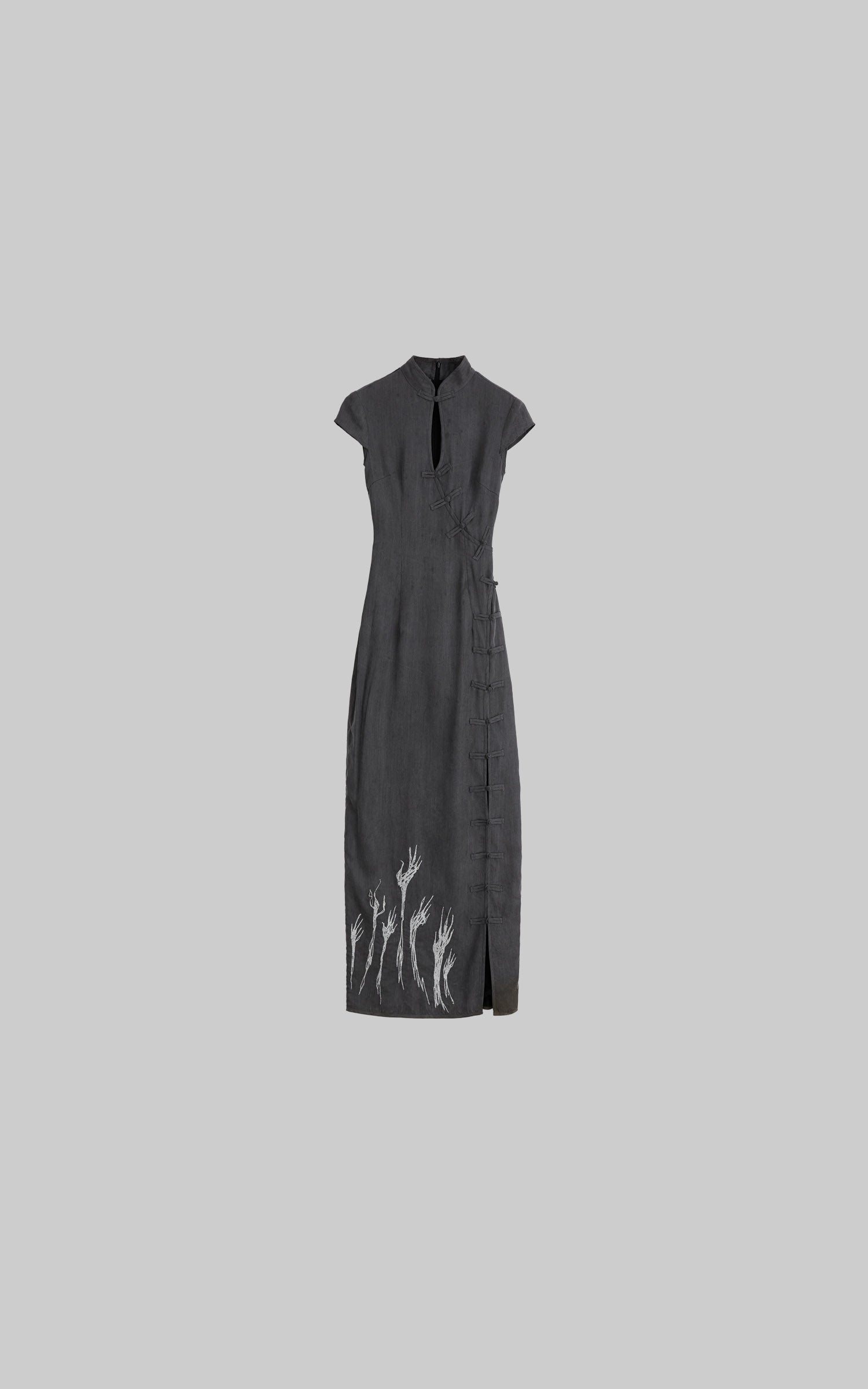<tc>DOINDULGE</tc> Robe longue Cheongsam à col mandarin