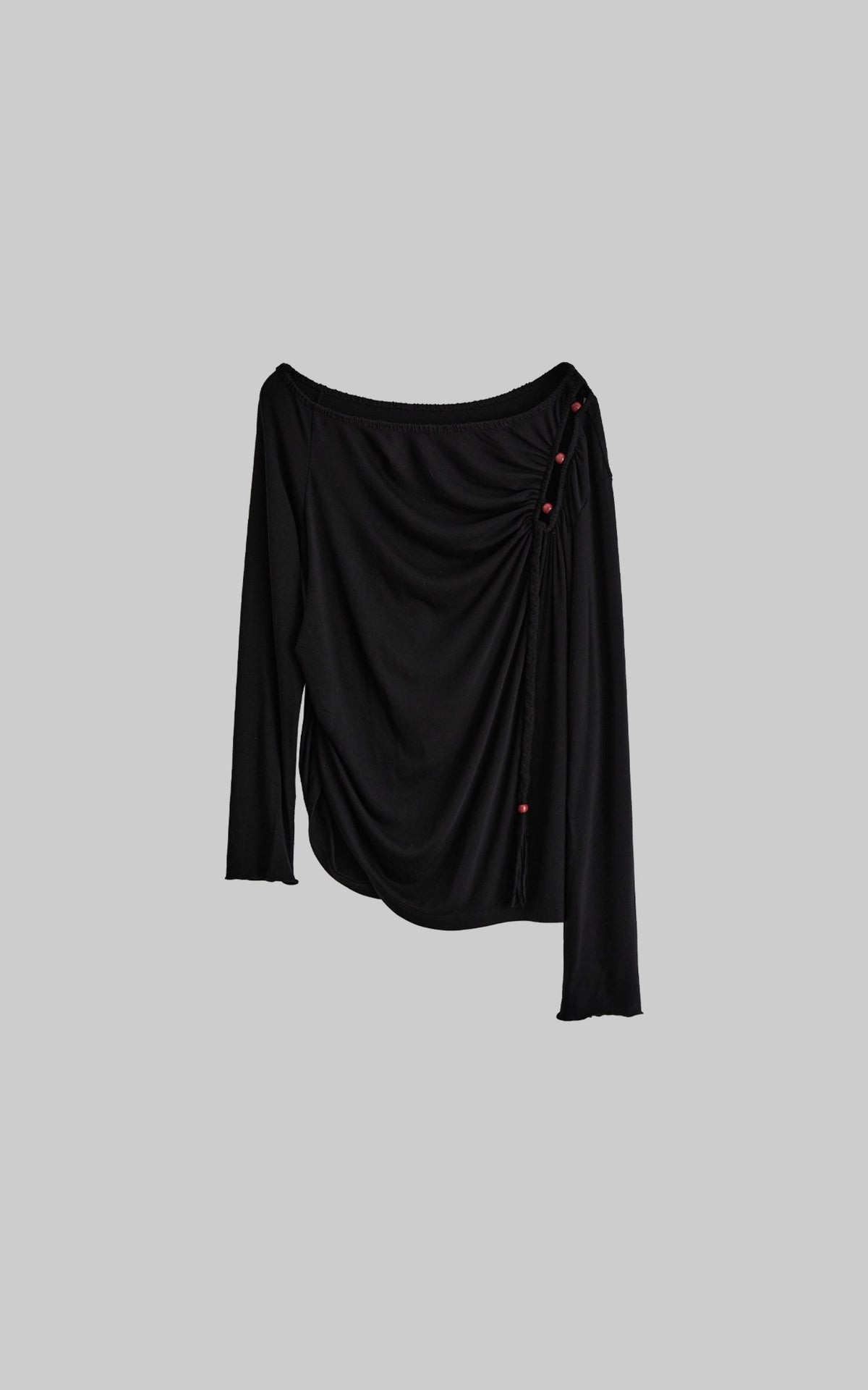 <tc>DOINDULGE</tc> Stricktop mit unregelmäßigem Ausschnitt und langen Ärmeln