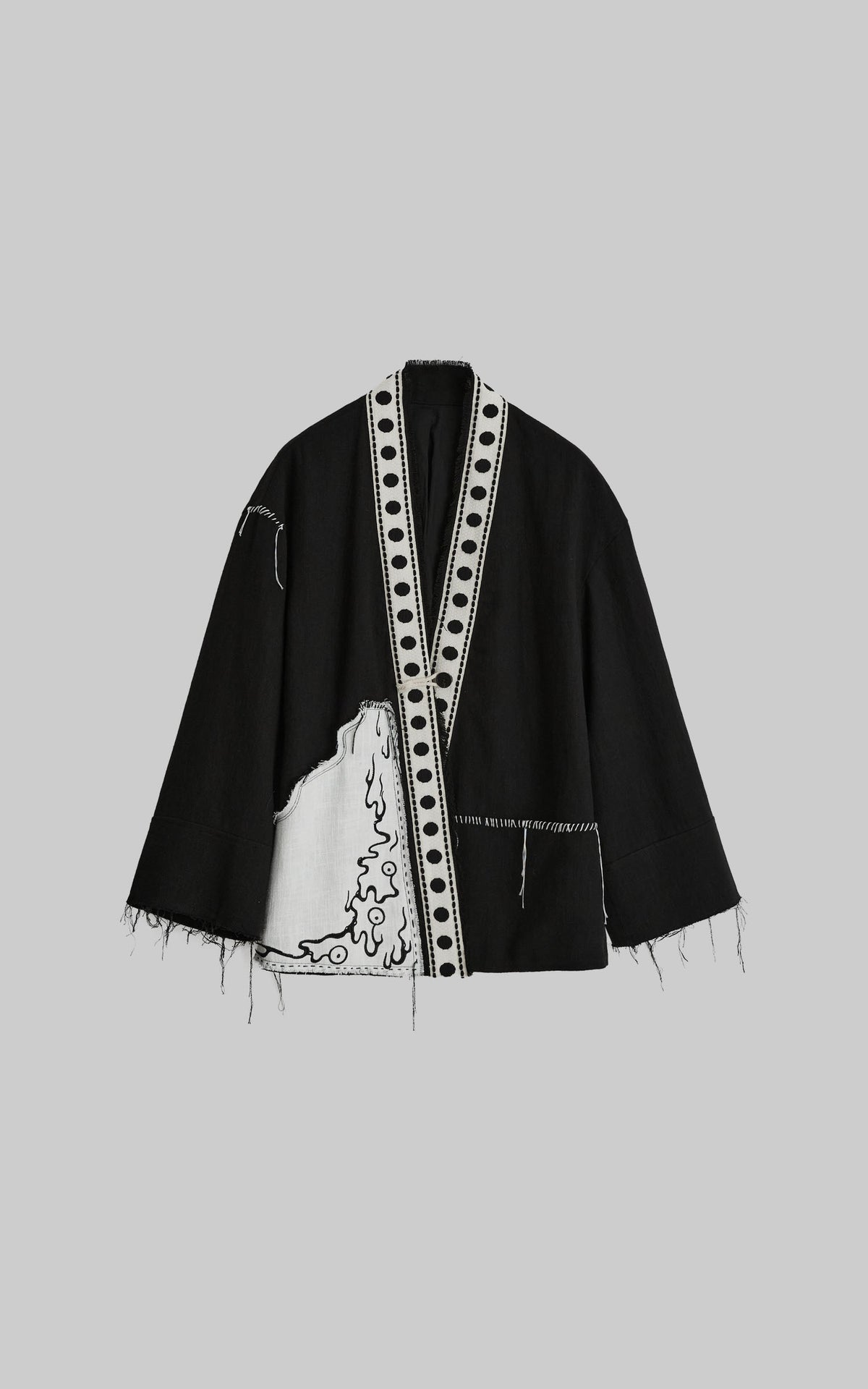 DOINDULGE Contrast Trim Patchwork Oversized Jacket