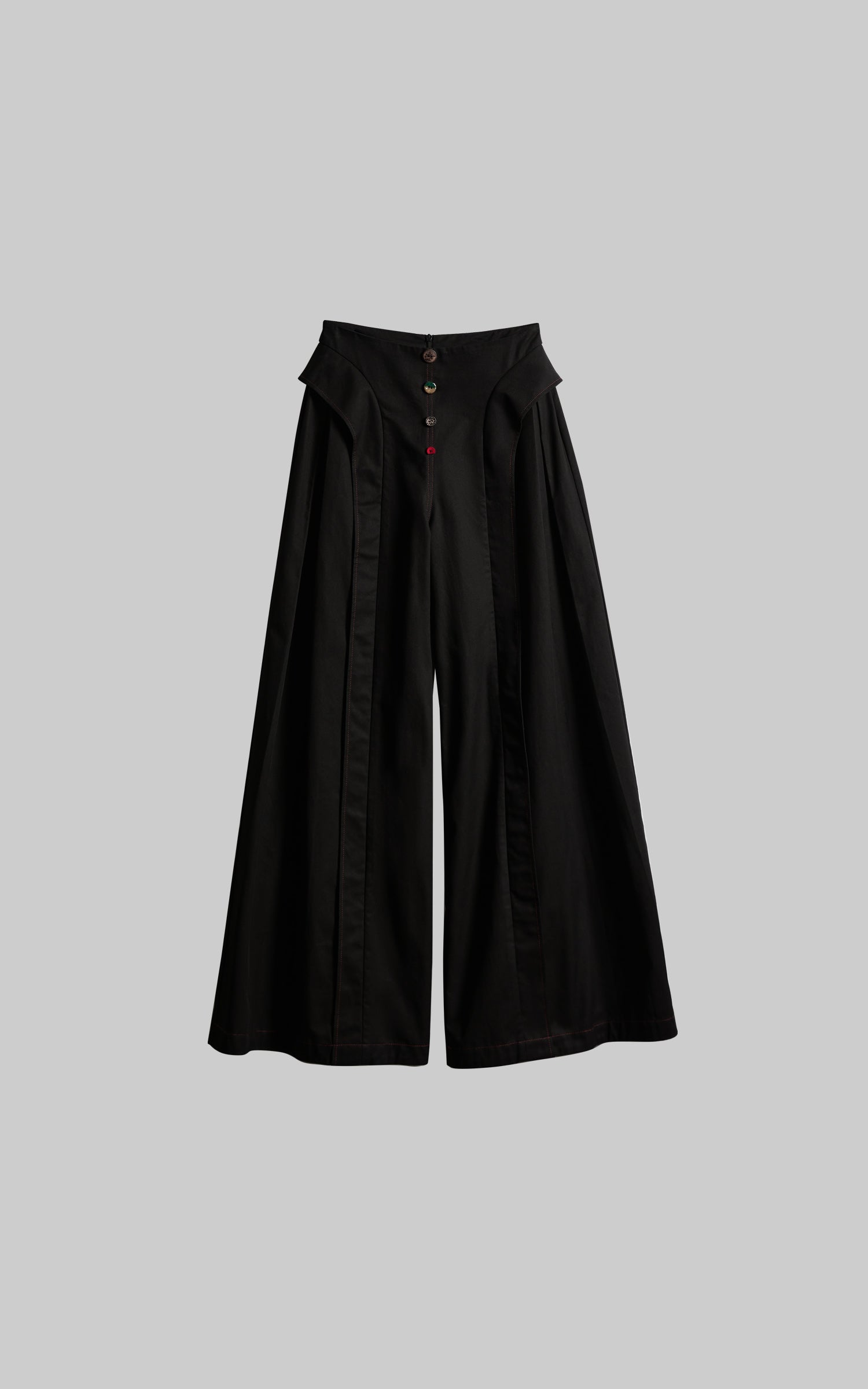 INDULGE Wide-Leg Trousers with Multi-Button Detail