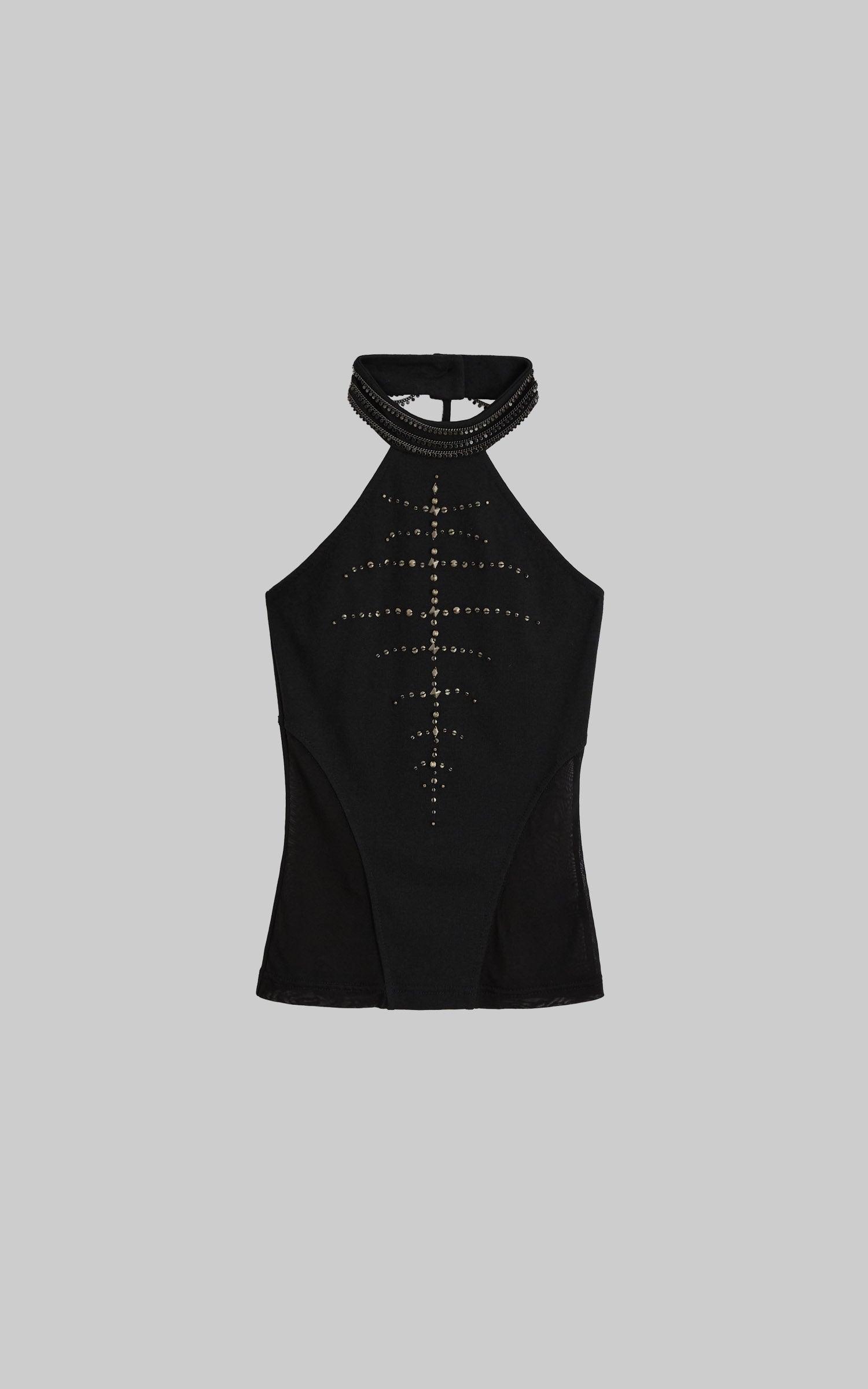<tc>DOINDULGE</tc> スタッズ付きメッシュパネルハルタートップ<tc>DOINDULGE</tc>