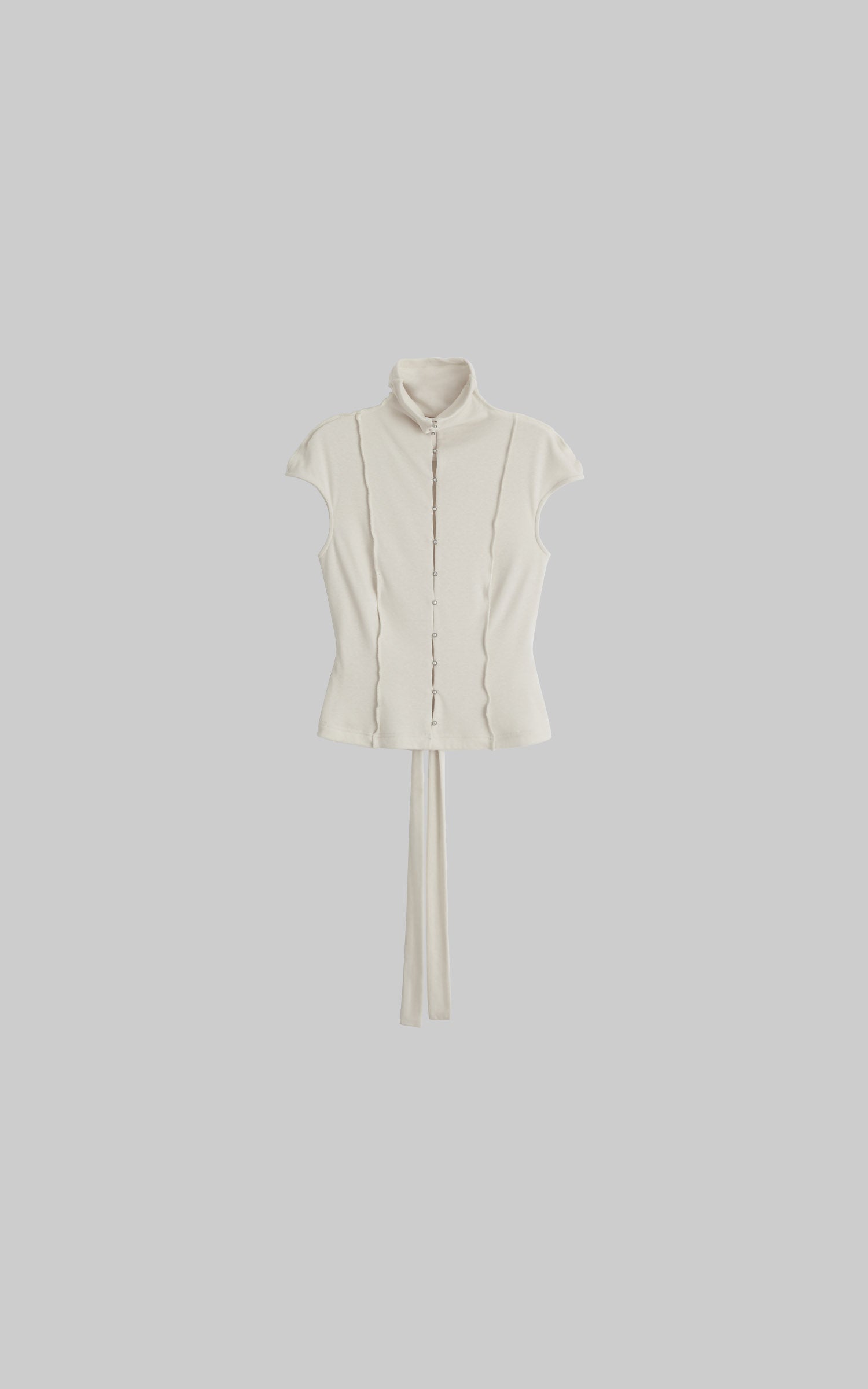DOINDULGE Mock Neck Button Front Knit Top
