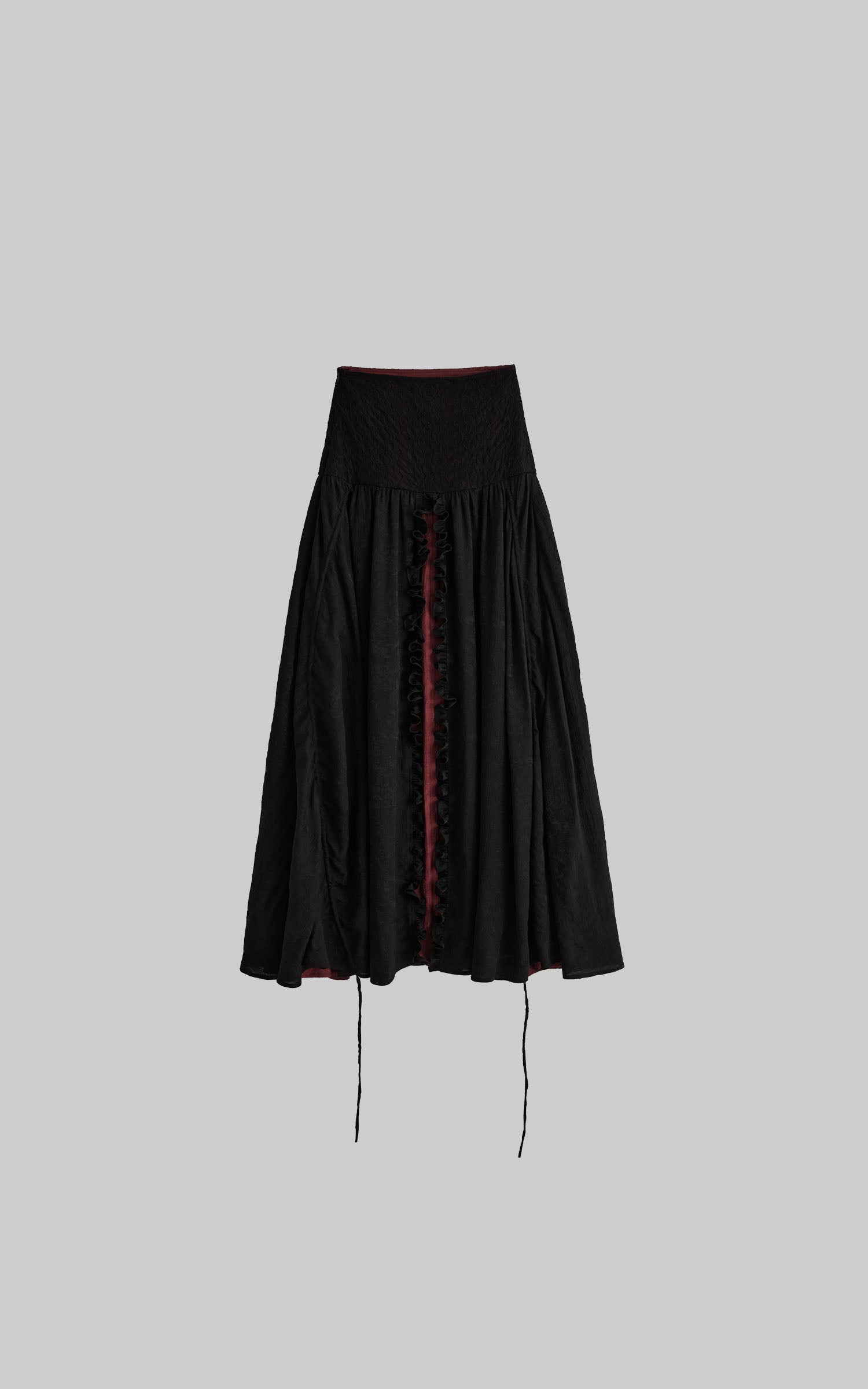 DOINDULGE Layered Draped Panel Gothic Maxi Skirt