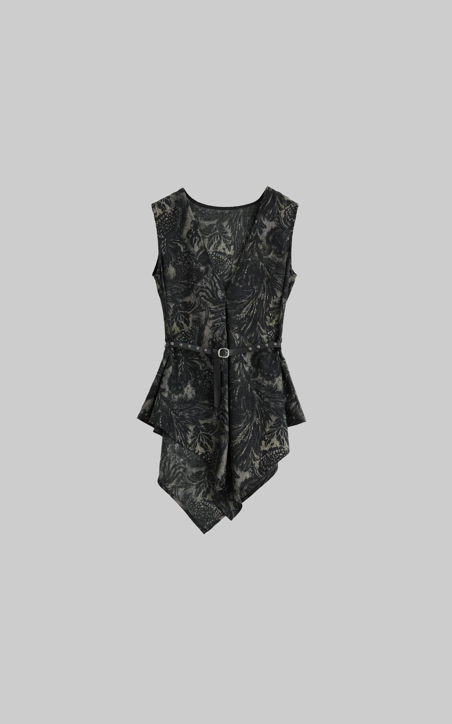DOINDULGE Gothic Belted Waist Vest Top