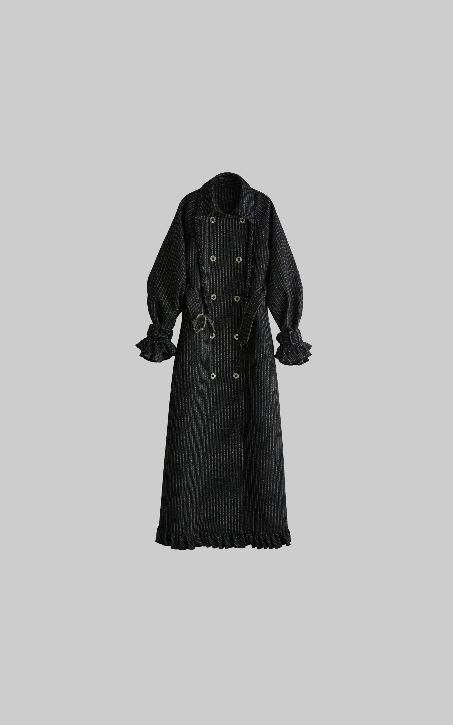 INDULGE Deconstructed Herringbone Wool Long Coat