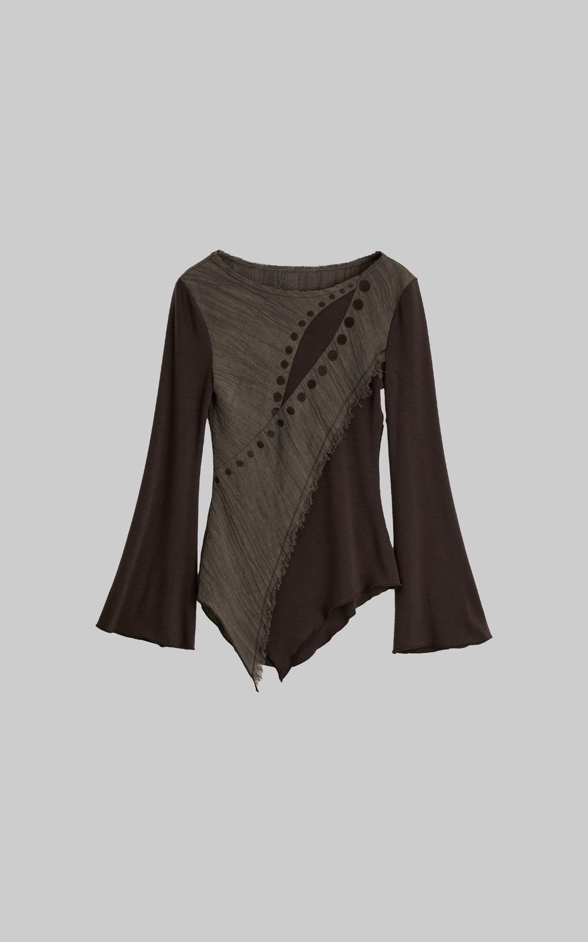 <tc>DOINDULGE</tc> ボートネックパネルアシンメトリックロングスリーブトップ